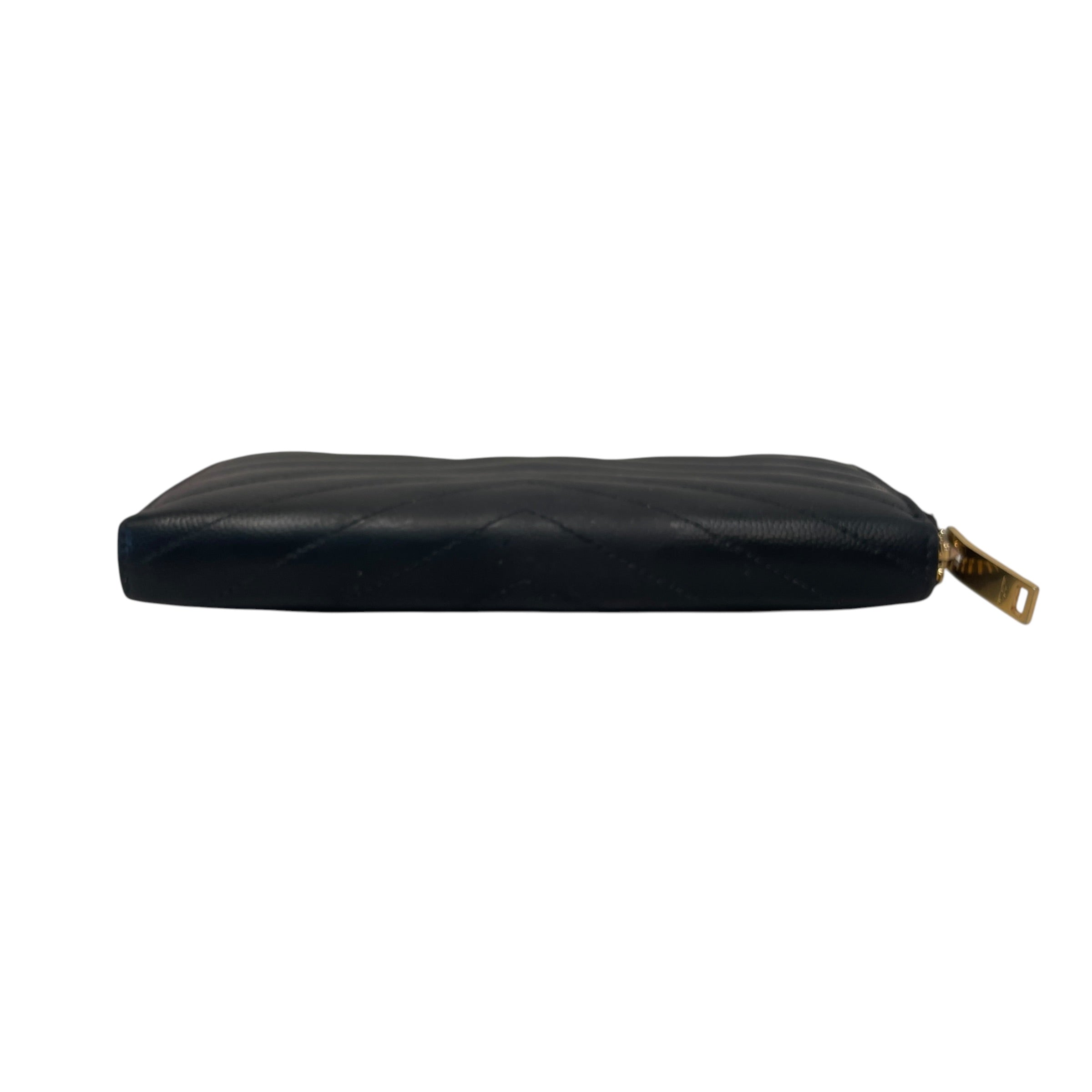YVES SAINT LAURENT/Long Wallet/Leather/BLK/L's/Matelasse Zip Wallet view 3