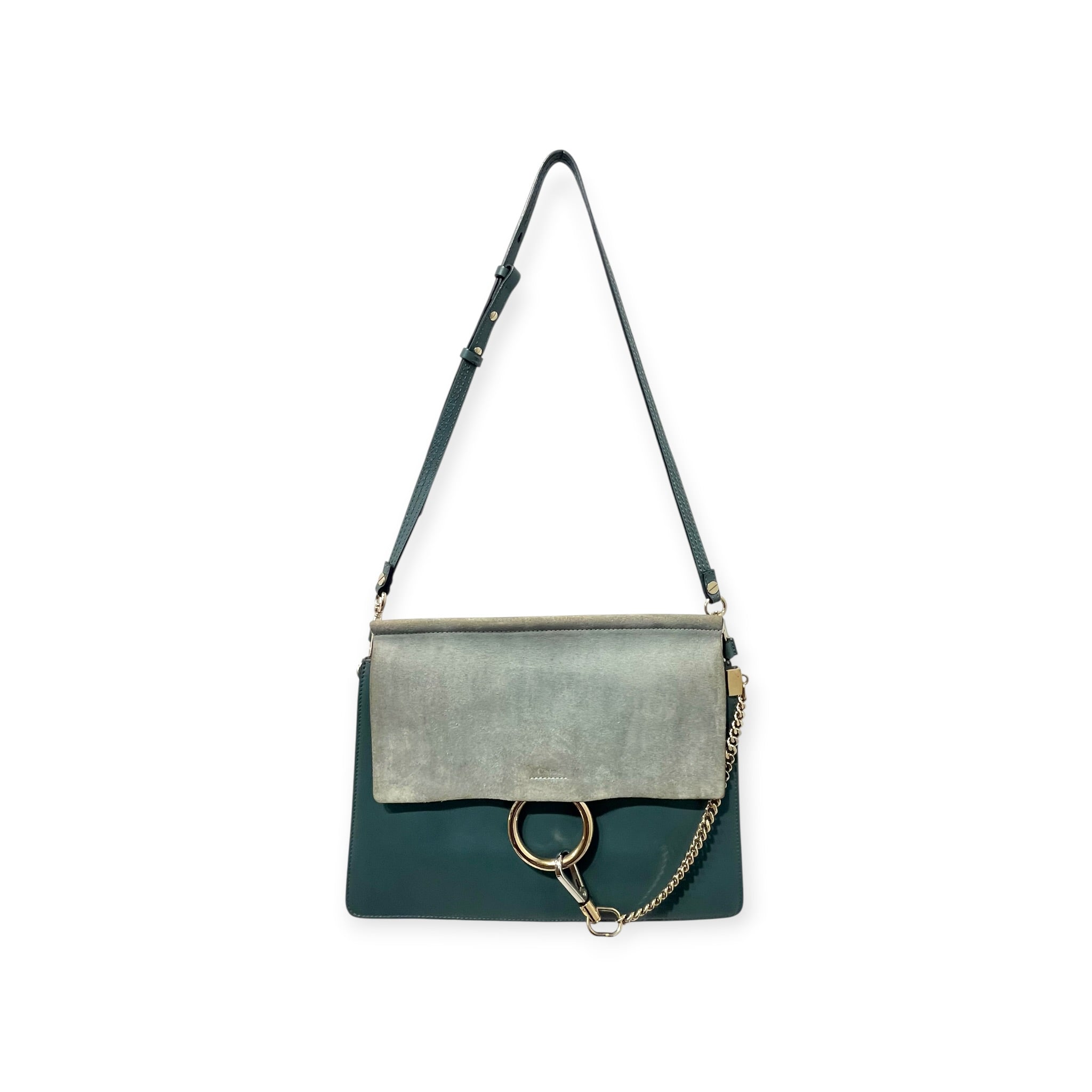 Chloe/Bag/Leather/GRN/TEAL FAYE LEATHER SUEDE BAG view 1