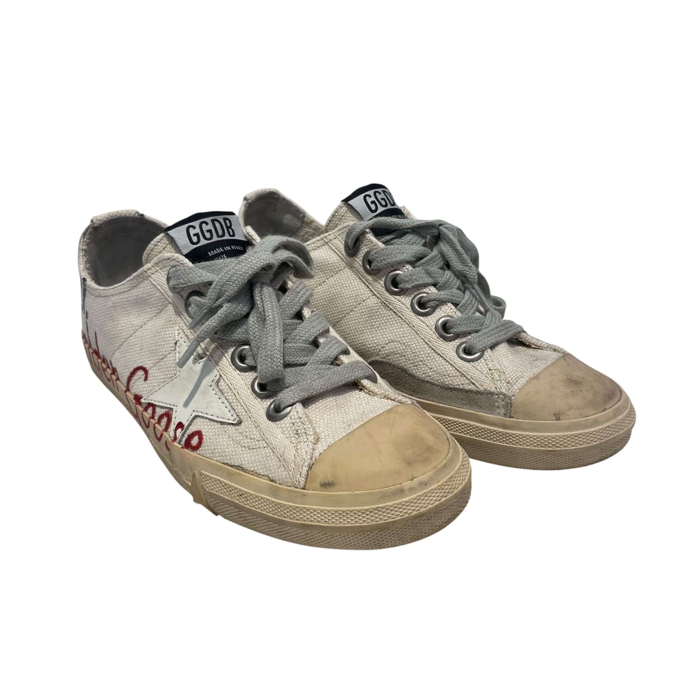 GOLDEN GOOSE/Low-Sneakers/EU 35/Cotton/CRM/GGDB VSTAR2 view 1