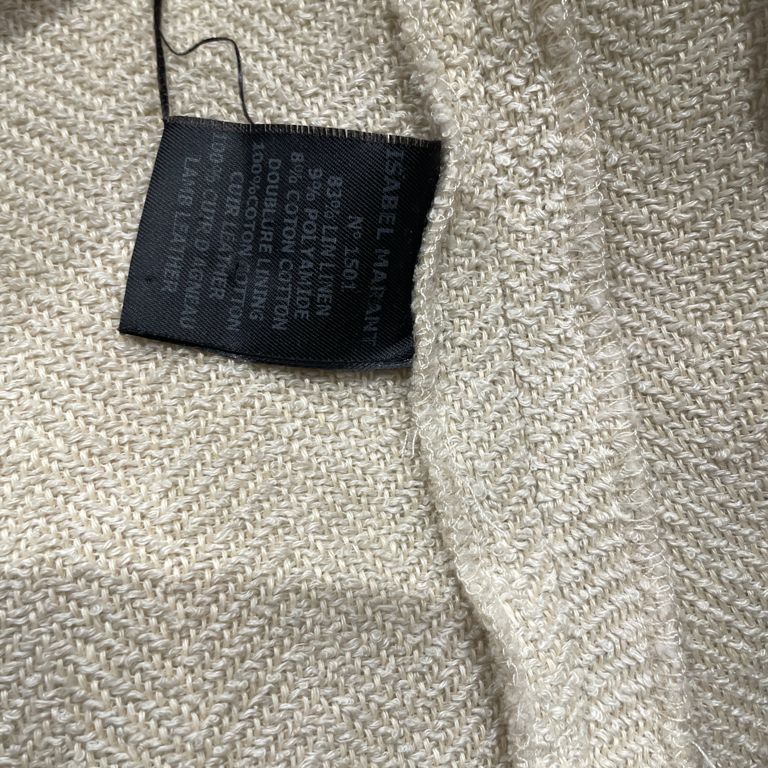ISABEL MARANT/Jacket/2/Cotton/BEG/LEATHER BORDER ZIP UP JKT view 4