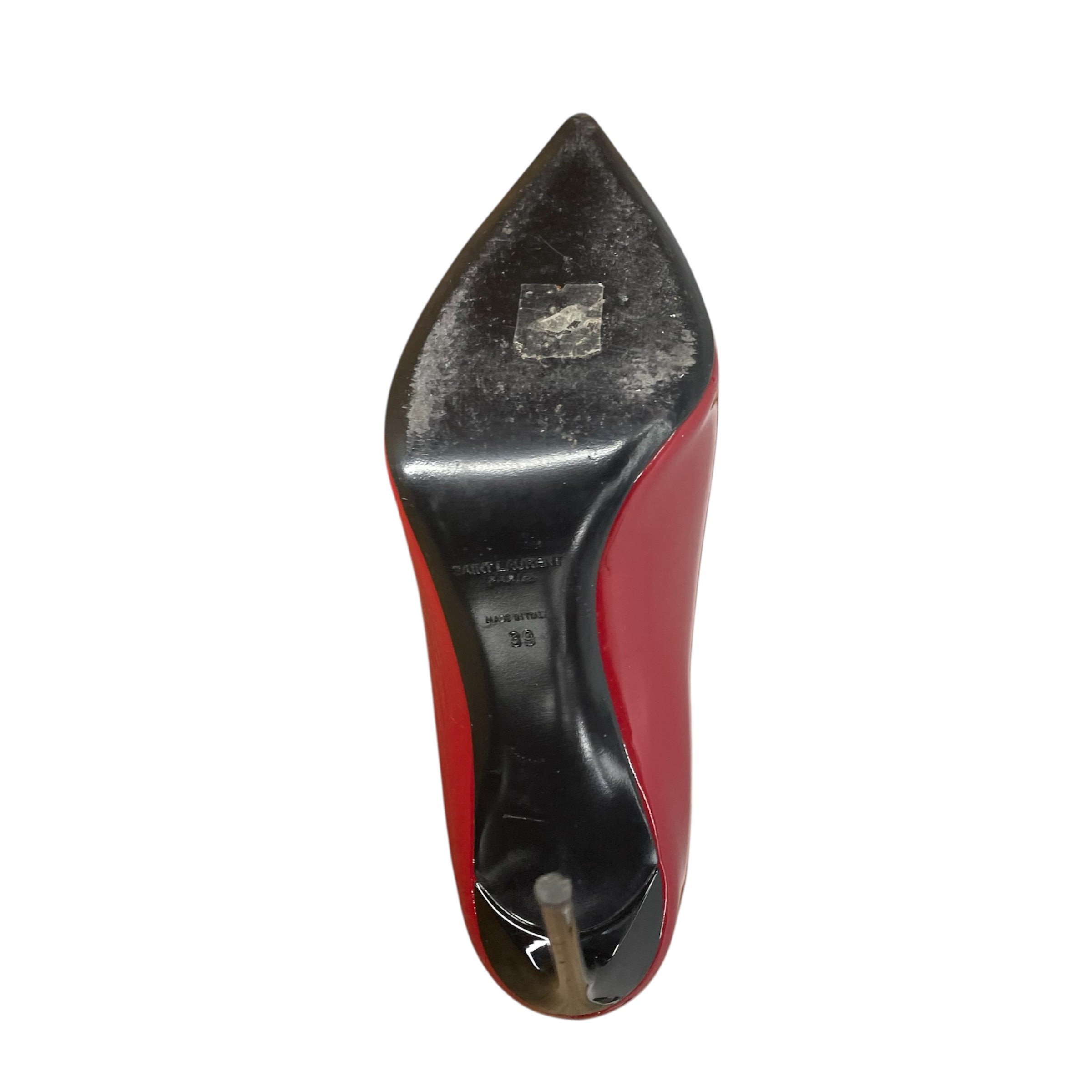 SAINT LAURENT/Heels/EU 39/Leather/RED/PATENT LEATHER SKINNY HEEL view 5