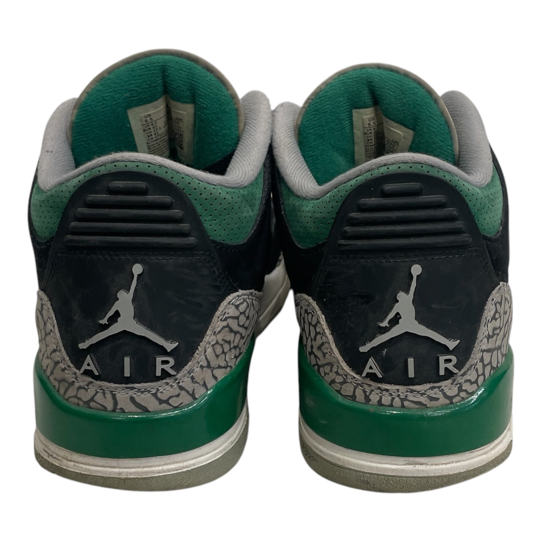 NIKE/Hi-Sneakers/US 9.5/Polyester/BLK/RETRO 3 PINE GREEN view 3