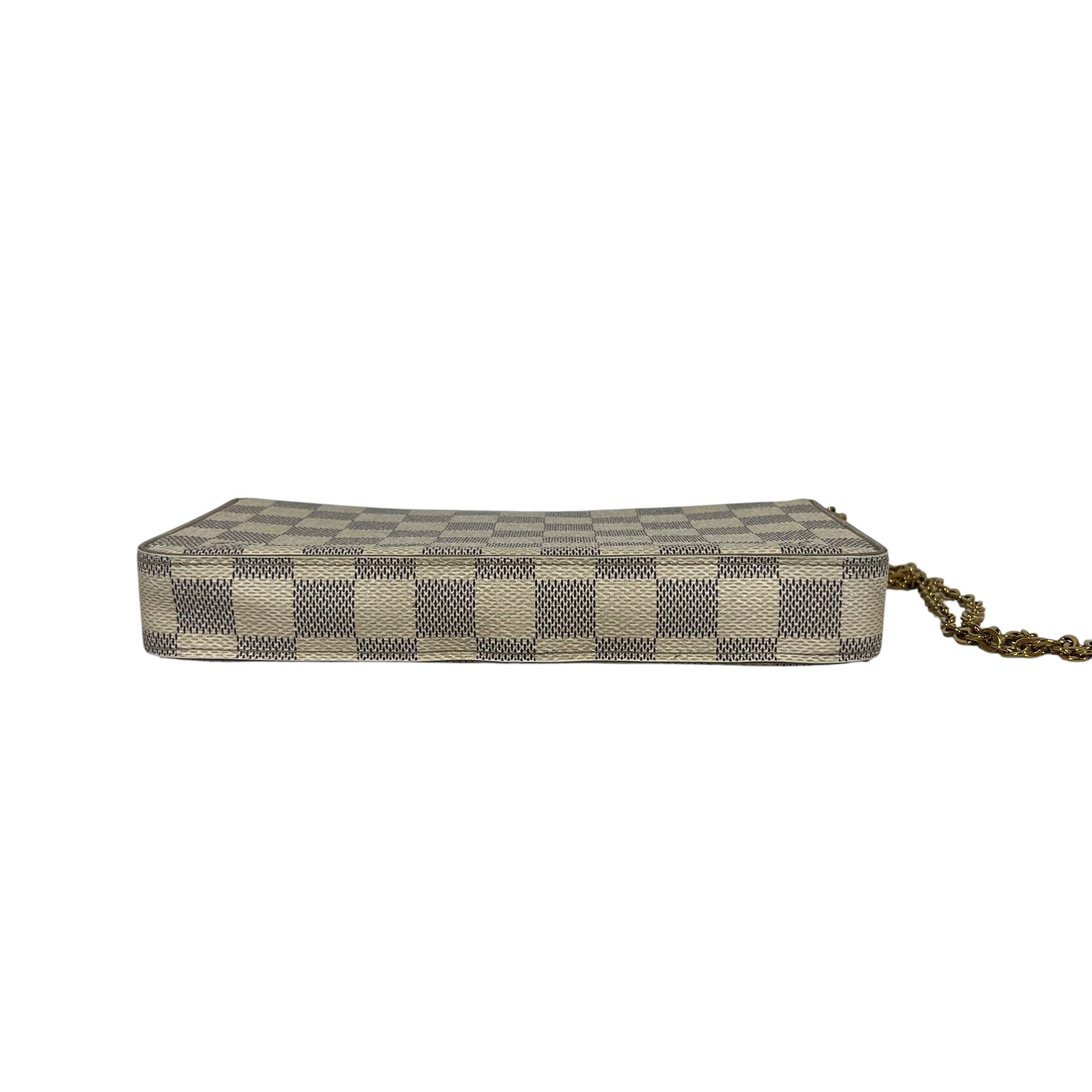 LOUIS VUITTON/Cross Body Bag/Monogram/Leather/WHT/damier azur pochette view 3