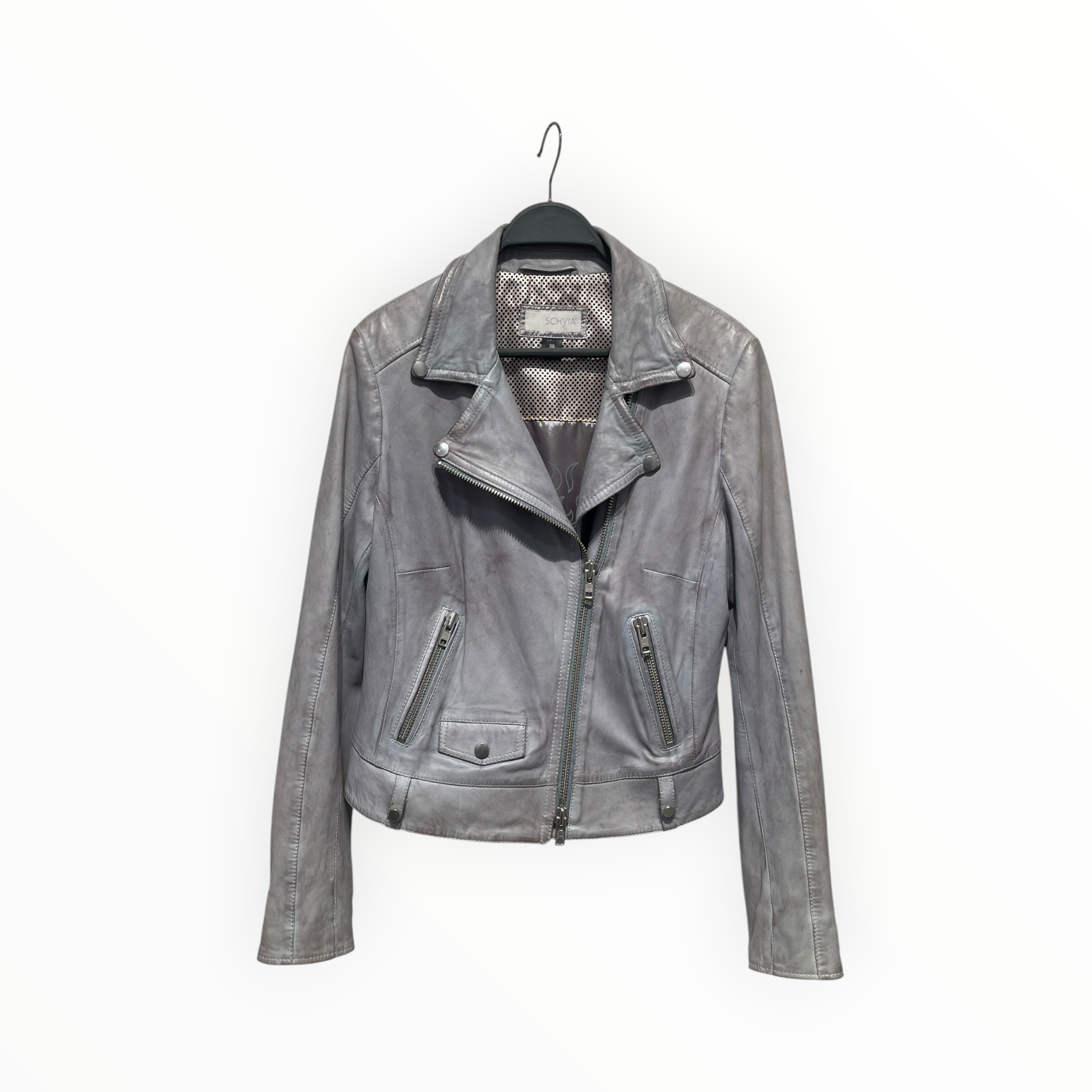 Schyia/Jacket/38/Leather/GRY/Discoloration view 1