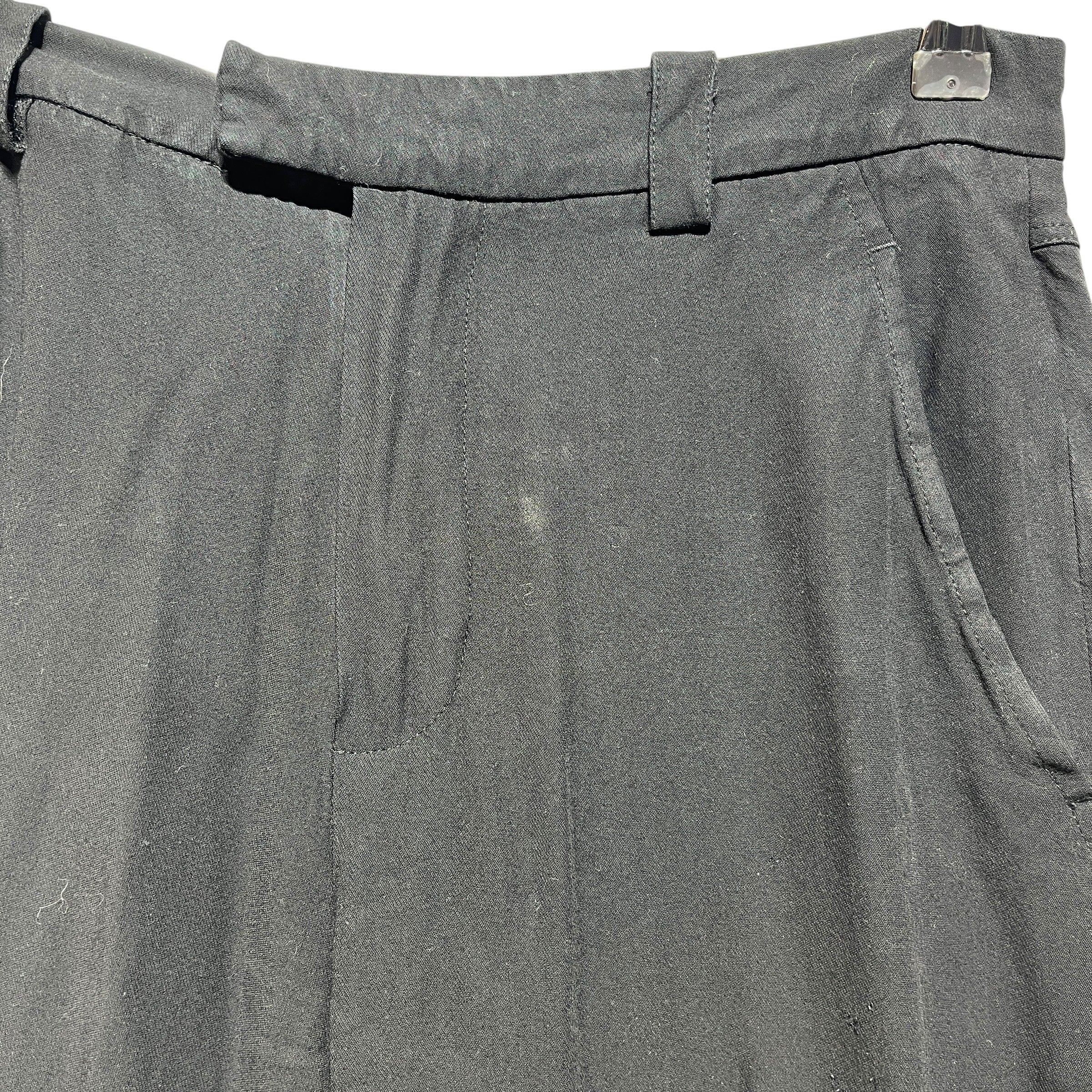 ANN DEMEULEMEESTER/Straight Pants/36/Cotton/BLK/Straight Leg Trousers view 3