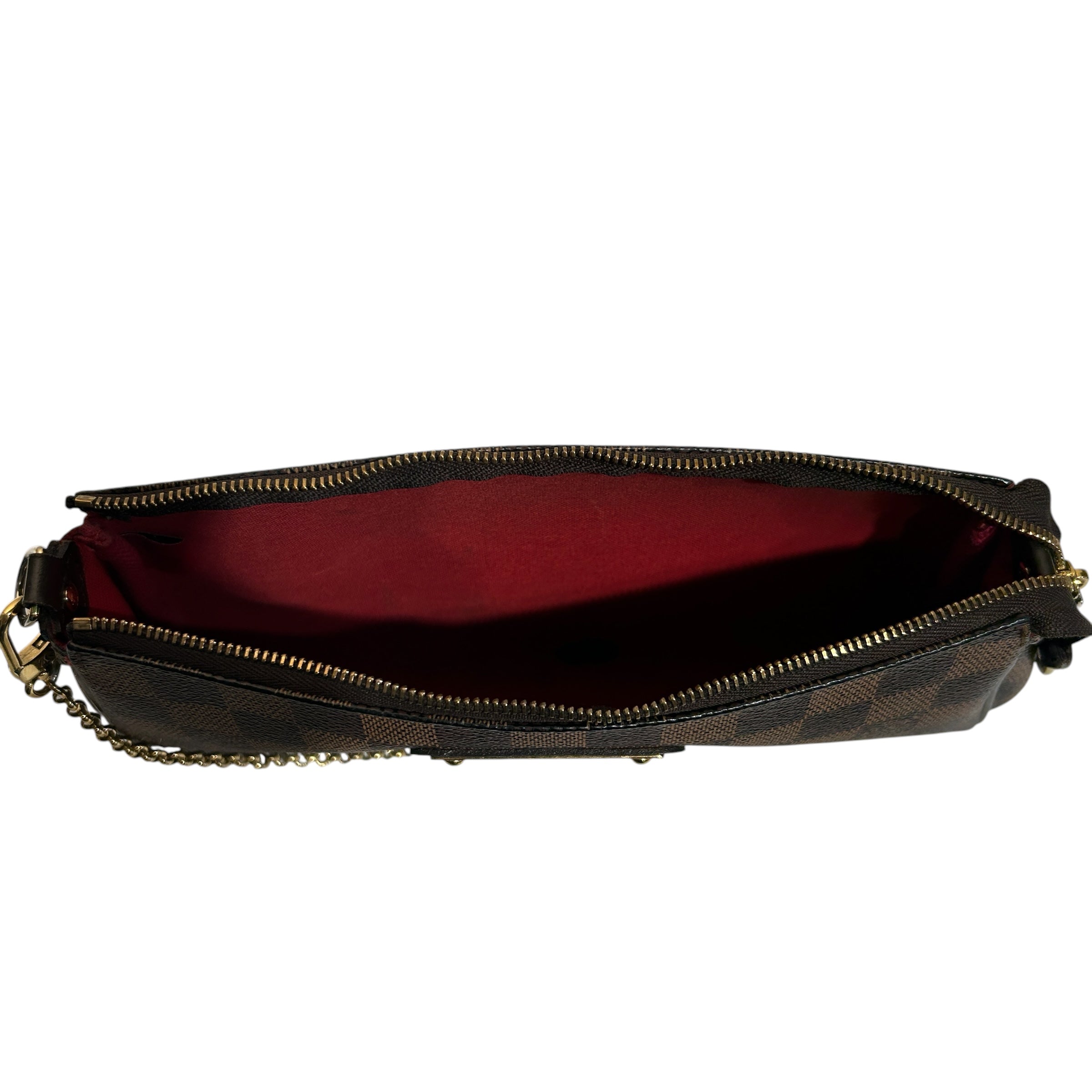 LOUIS VUITTON/Clutch Bag/Plaid/Leather/BRW/DAMIER EBENE Eva Clutch view 3