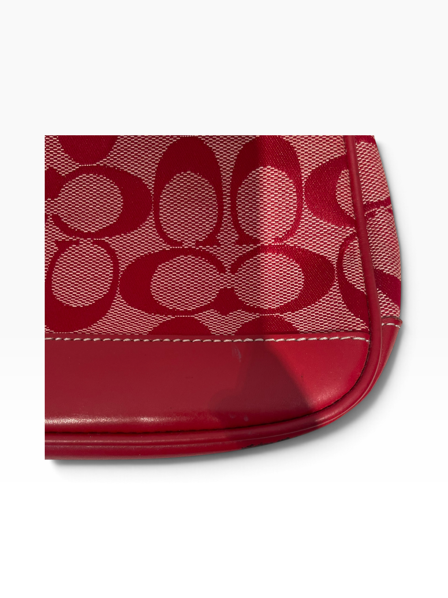 COACH/Hand Bag/Monogram/Cotton/RED/Small Demi Handbag view 8