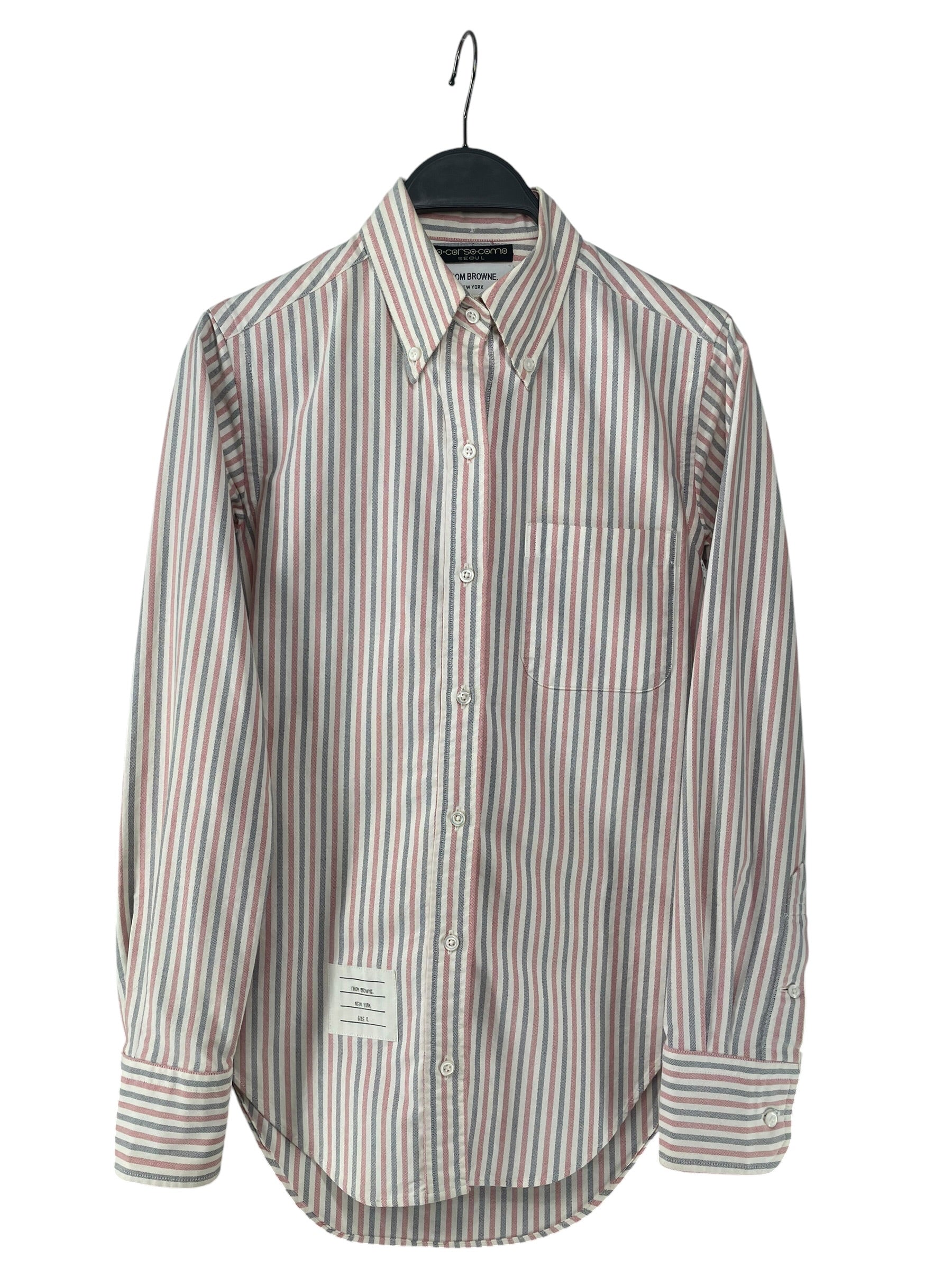 THOM BROWNE. NEW YORK/LS Shirt/0/Cotton/WHT/Stripe/RED BLACK STRIPE SHIRT CW1D621 view 1