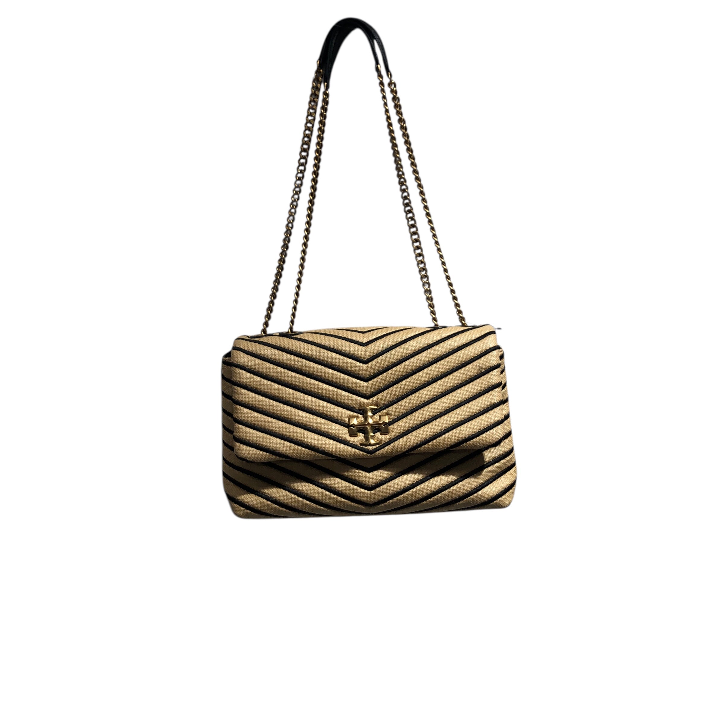 TORY BURCH/Cross Body Bag/Stripe/Leather/BEG/Kira Chevron Shoulder Bag view 1