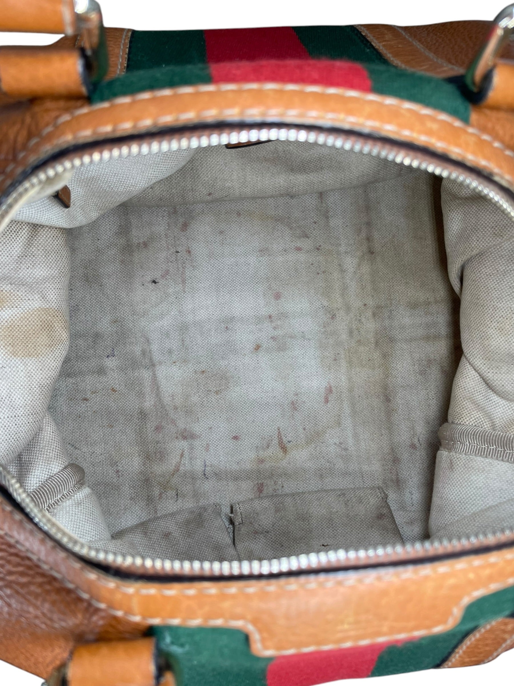 GUCCI/Bag/Leather/CML/GUCCI BOSTON RED GREEN STRIPE view 4