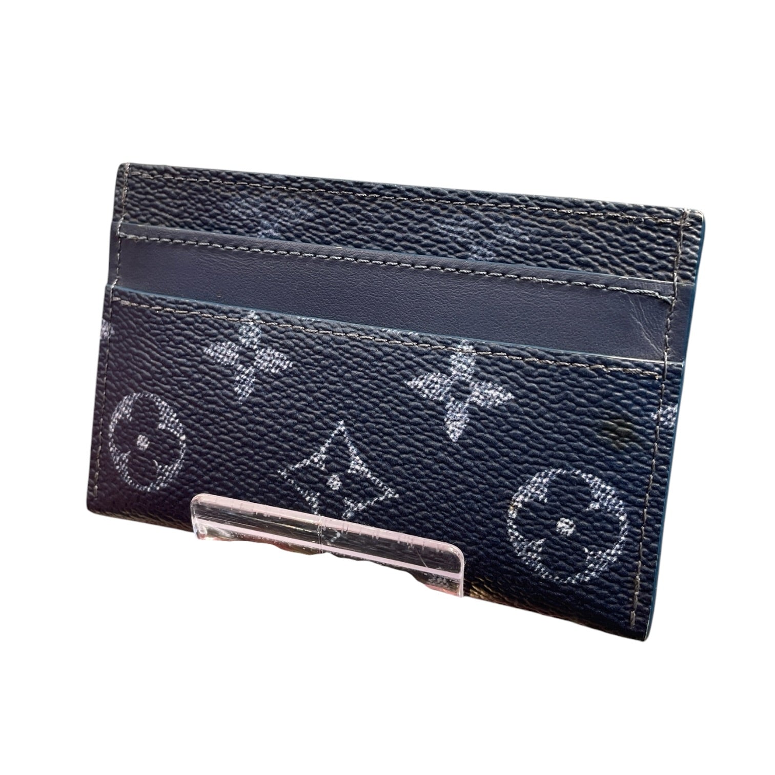 LOUIS VUITTON/Wallet/Monogram/Leather/NVY/DOUBLE CARD HOLDER view 2