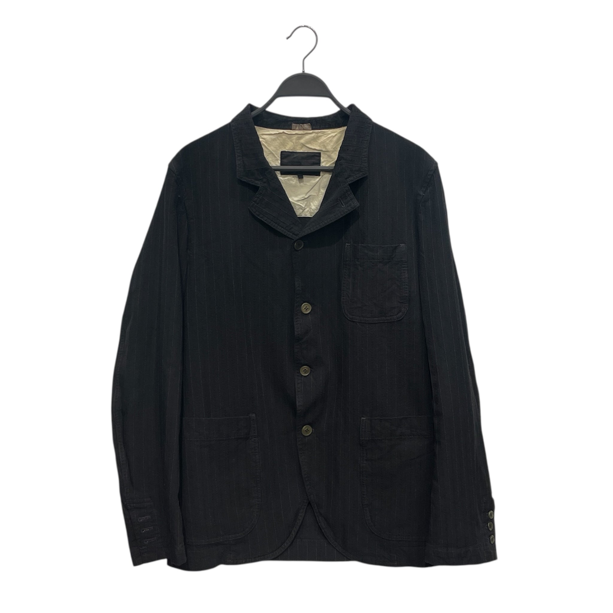 COMME des GARCONS HOMME DEUX/Tailored Jkt/L/Cotton/BLK/Stripe/STRIPED BUTTON UP JKT view 1
