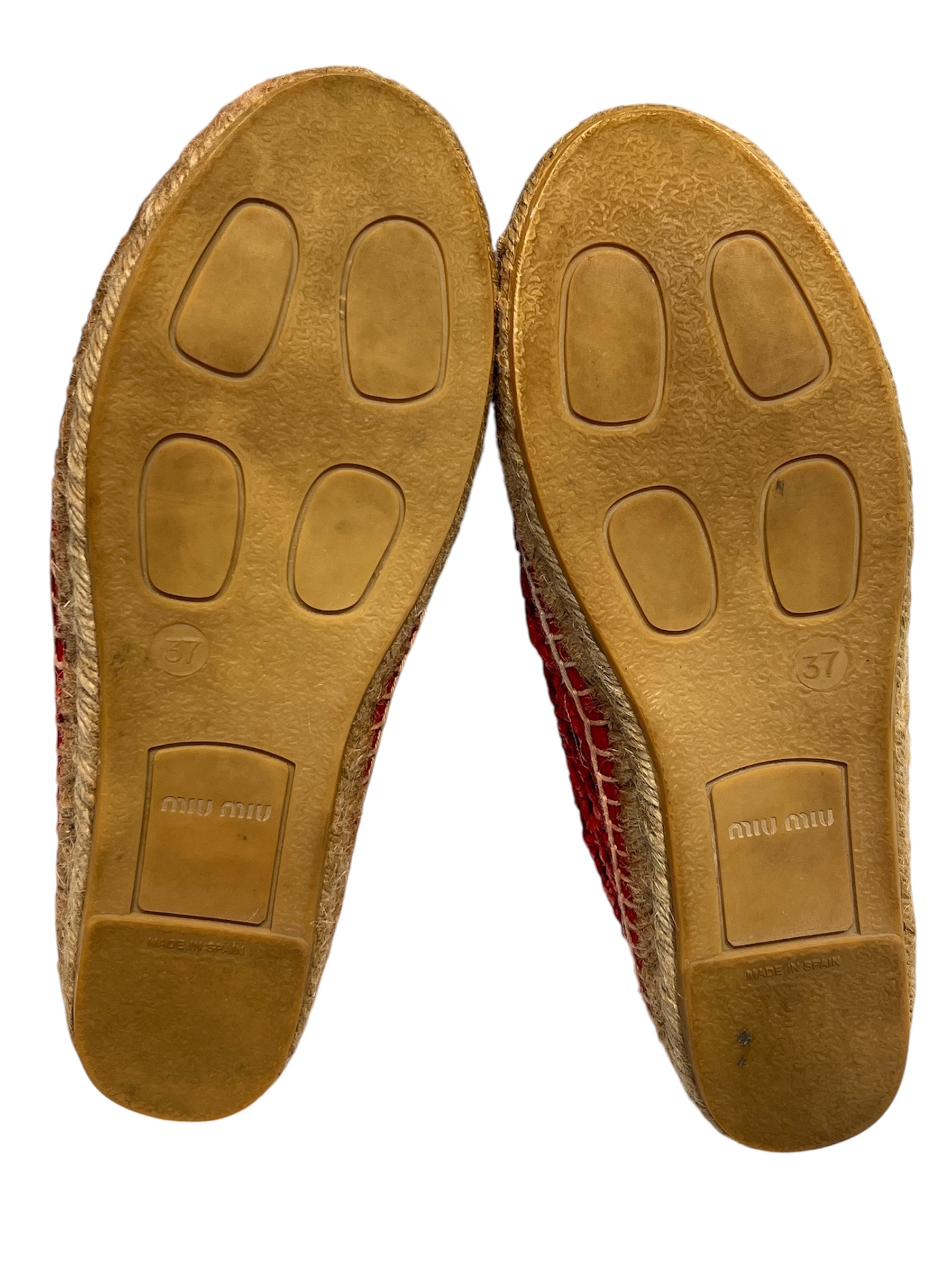 MIU MIU/Espadrilles/EU 37/Cotton/RED/Tassel/ view 4