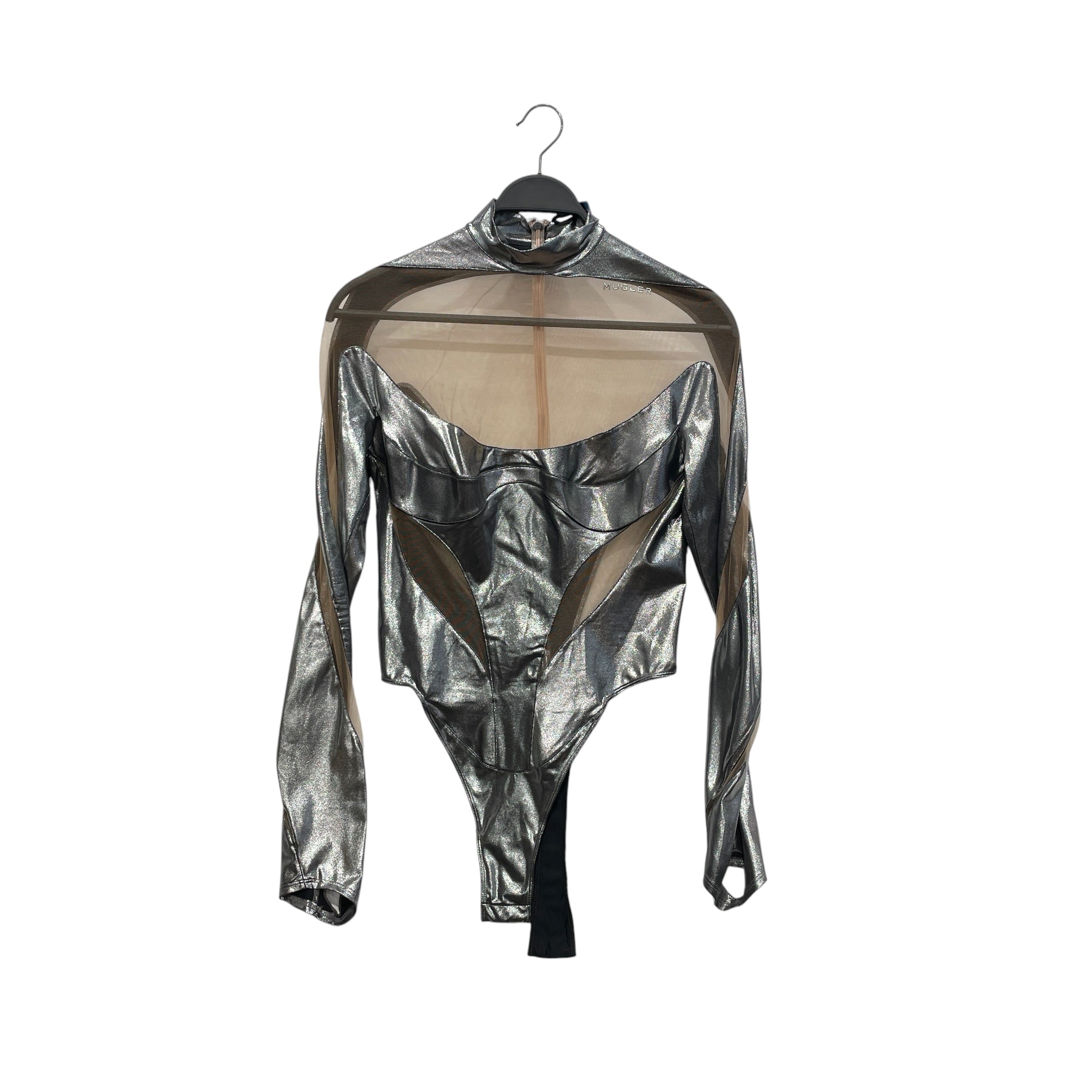 MUGLER/LS Blouse/40/Polyester/SLV/MESH METALLIC BODYSUIT view 1