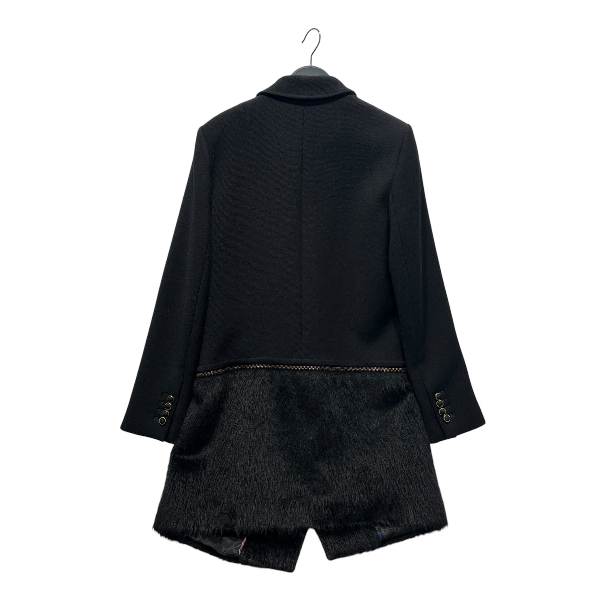 PROENZA SCHOULER/Spring Coat/4/Wool/BLK/TAILORED BLAZER SHEARL.FUR HEM view 2