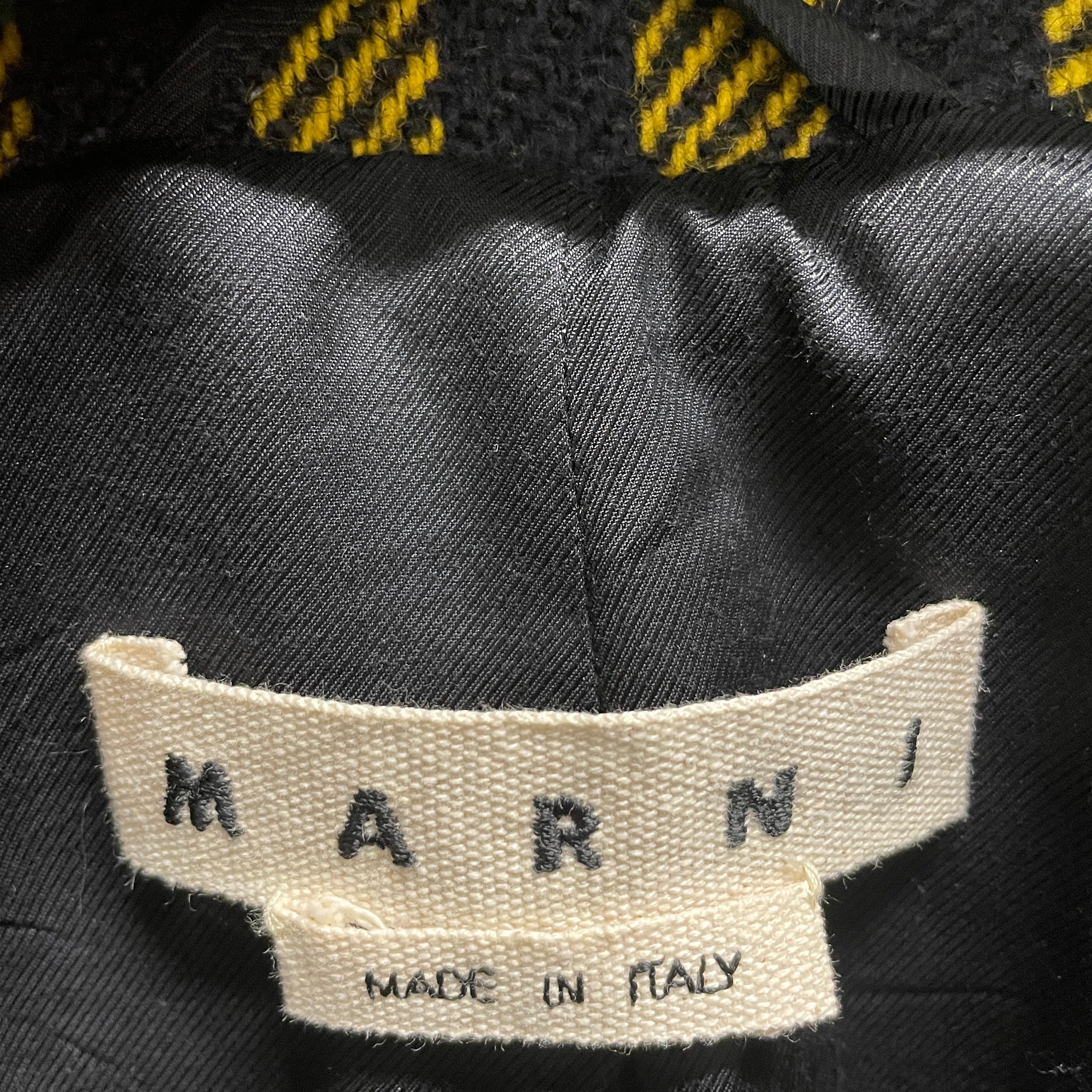 MARNI/Trench Coat/46/Wool/GRN/Plaid/YLW, BLK, GRN view 3