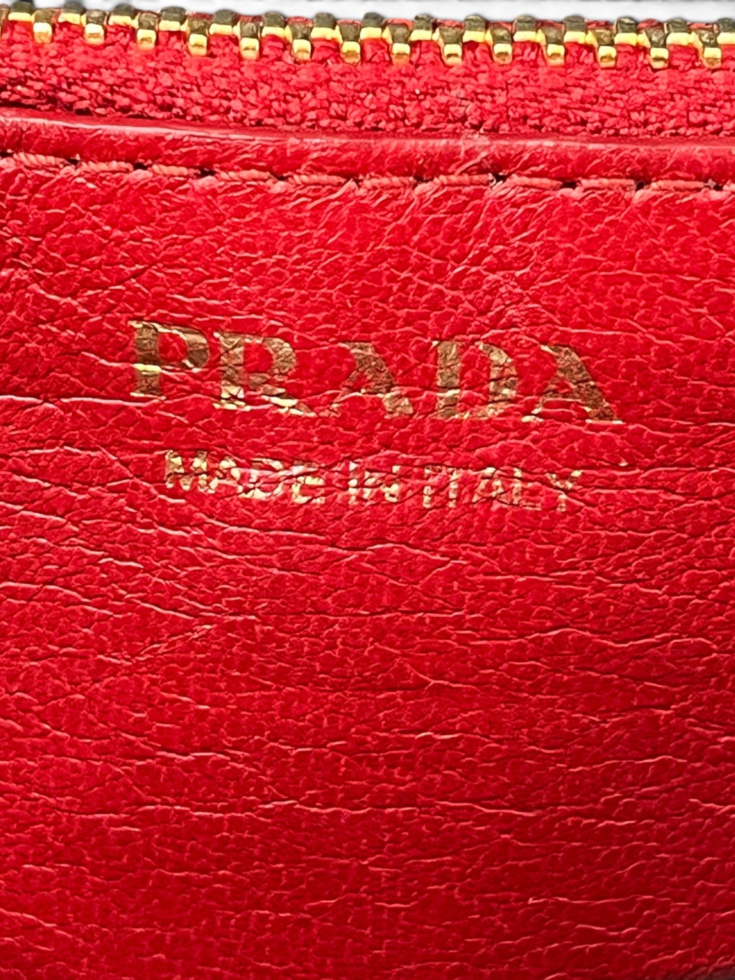 PRADA/Cross Body Bag/Leather/BLK/GLD FRON LOGO RED LINER BAG view 7