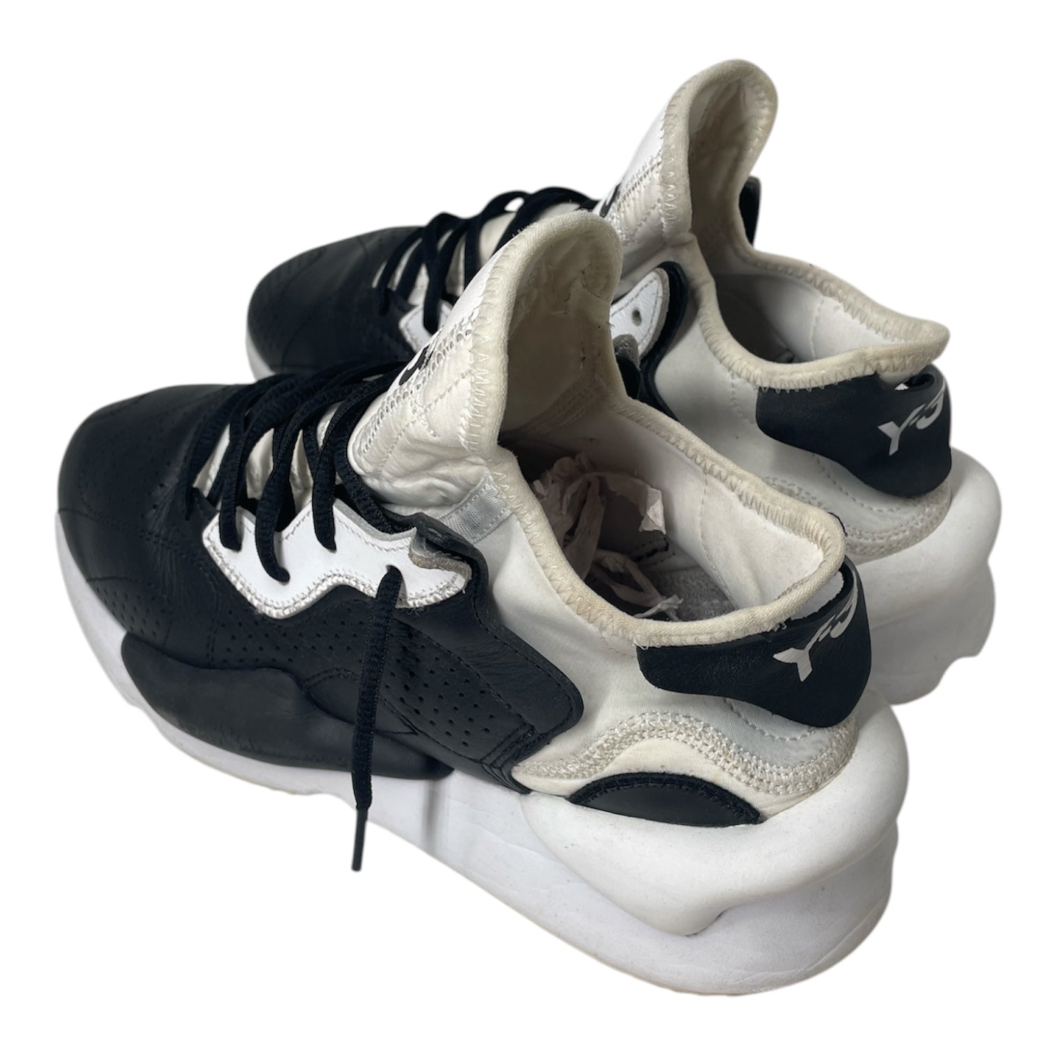 Y-3/Low-Sneakers/US 8.5/Cotton/BLK/KAIWA\BLK WHT view 2