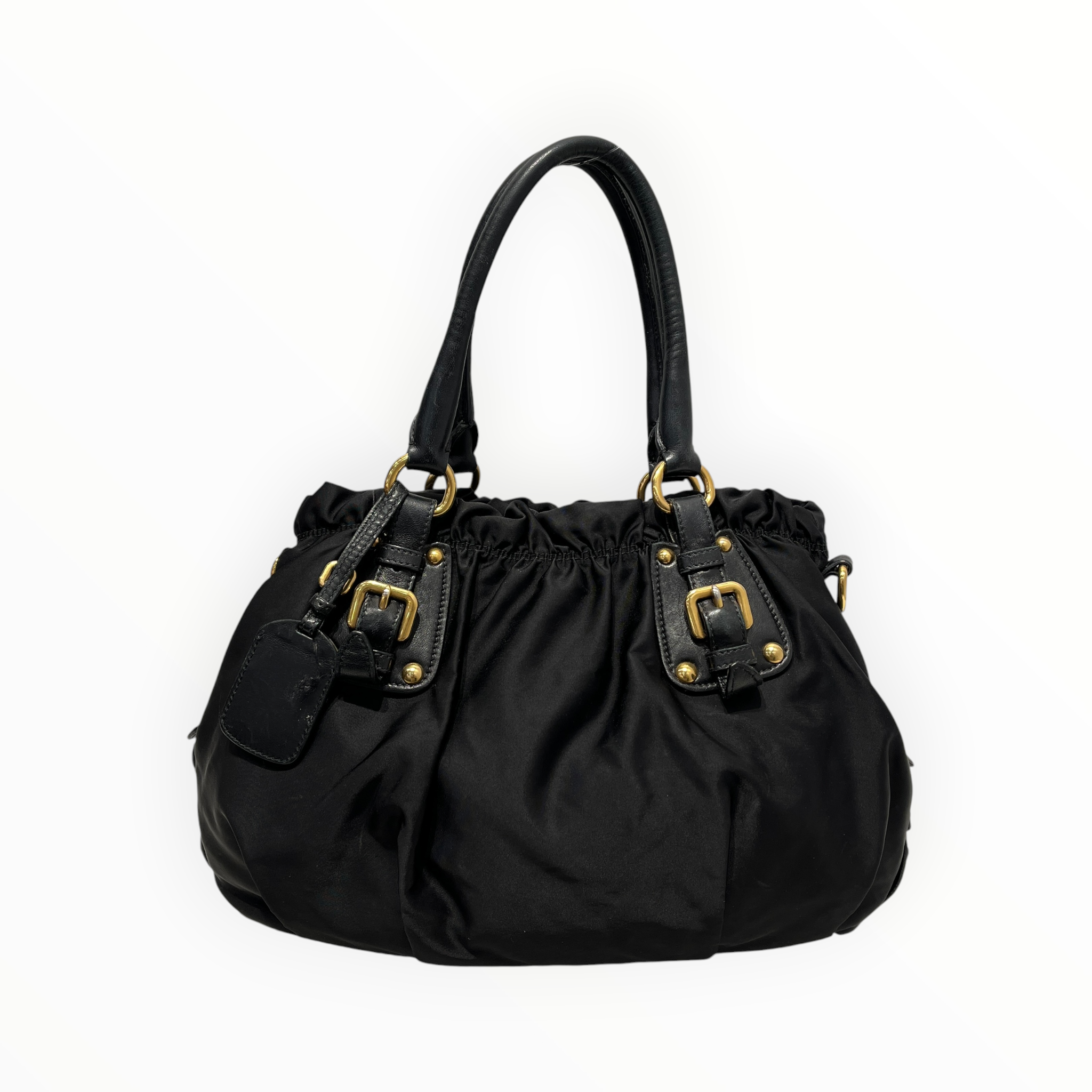 PRADA/Hand Bag/Graphic/Nylon/BLK/TESSUTO GAUFRE/GOLD HARDWARE view 2