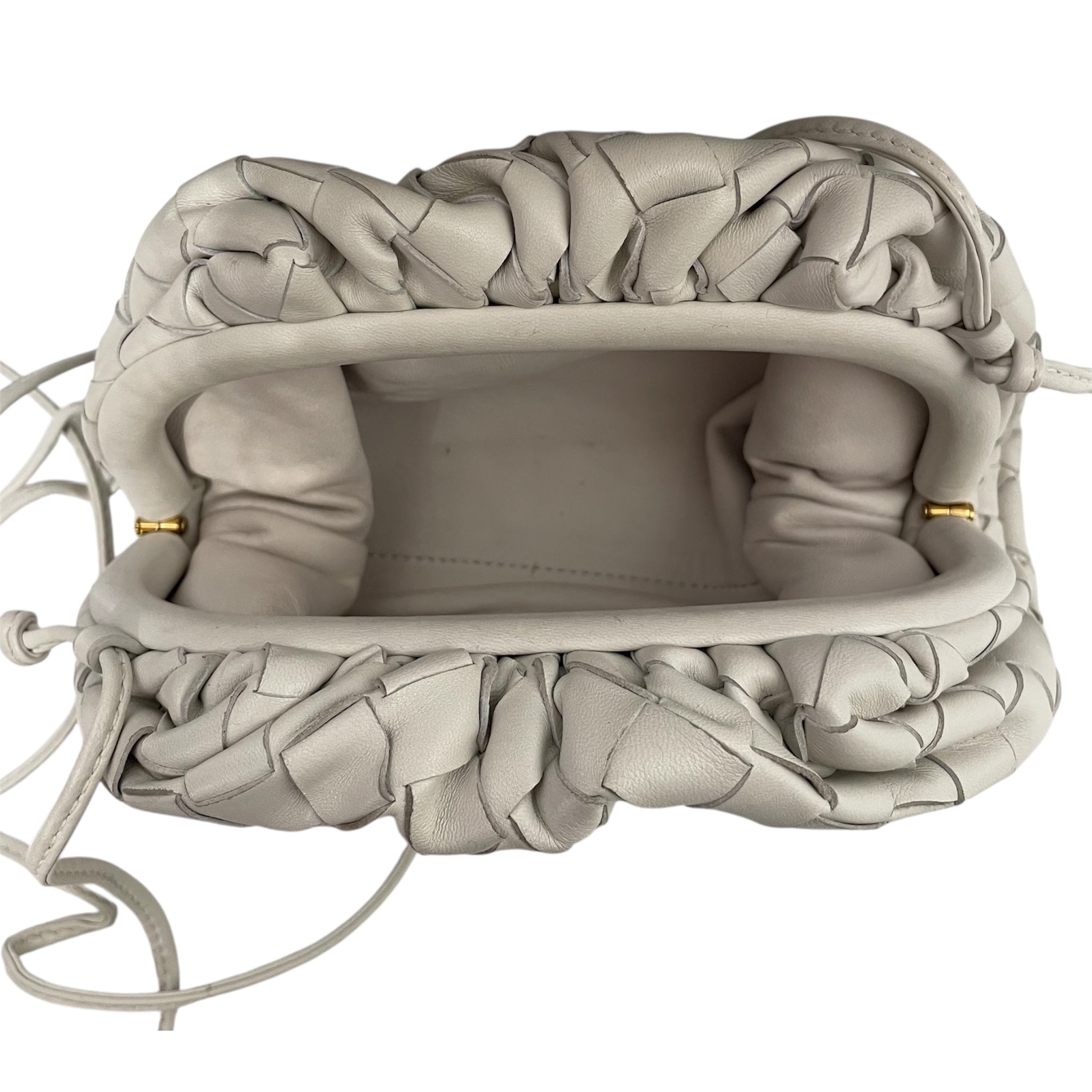 BOTTEGA VENETA/Cross Body Bag/Leather/WHT/MICRO POUCH view 3