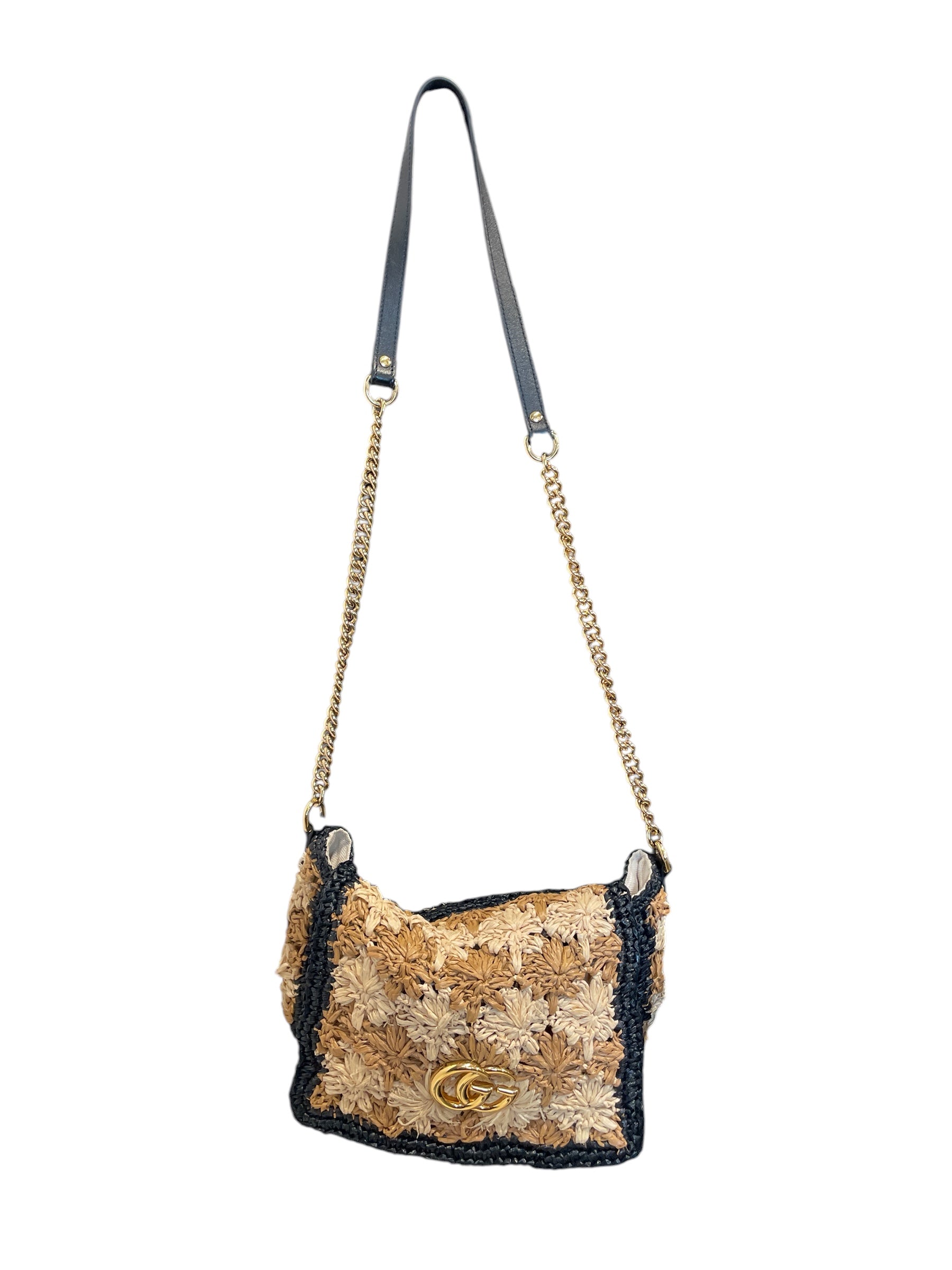GUCCI/Cross Body Bag/BEG/GG MARMONT FLORAL RAFFIA view 1