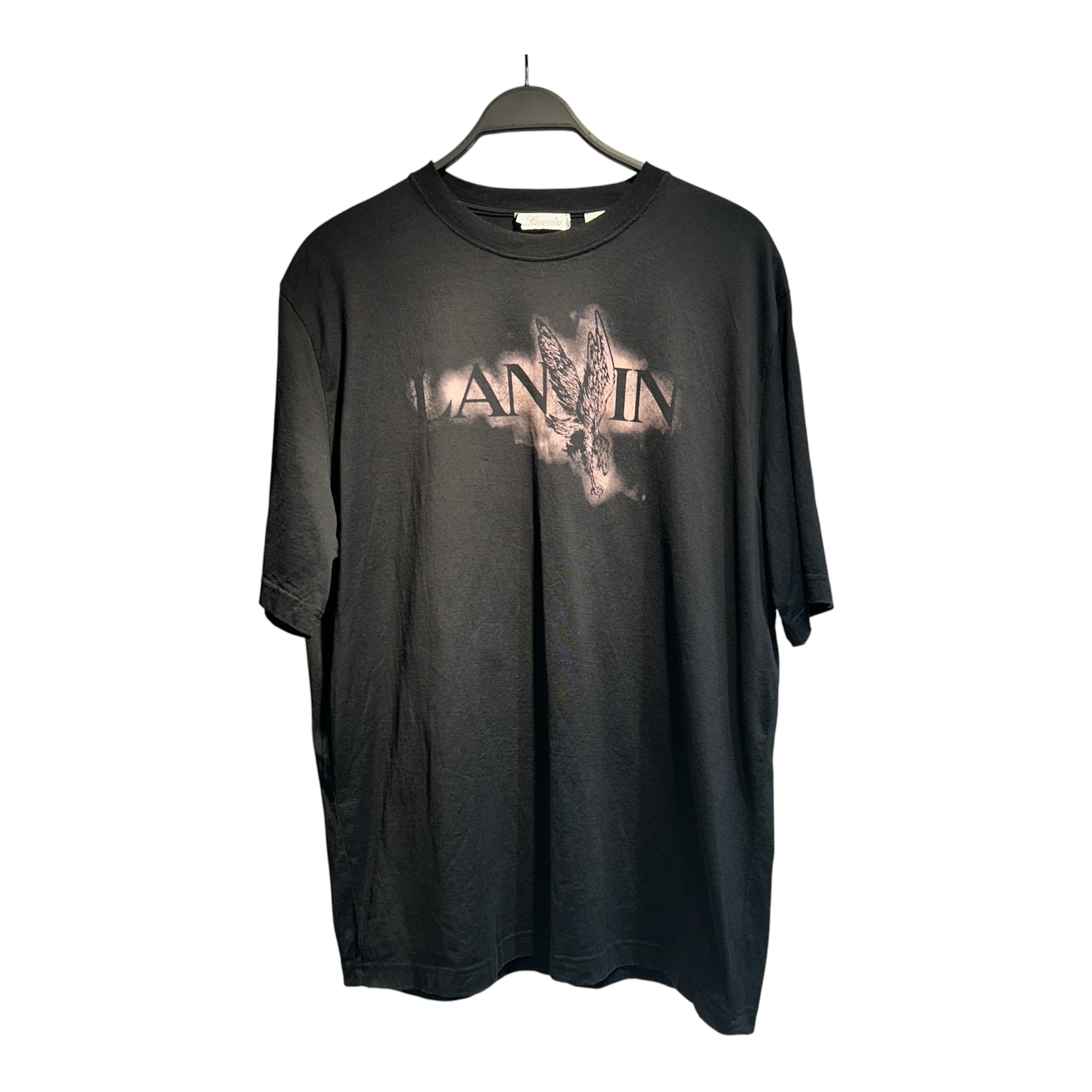LANVIN/FUTURE/T-Shirt/L/Cotton/BLK/Front Eagle Logo Print view 1