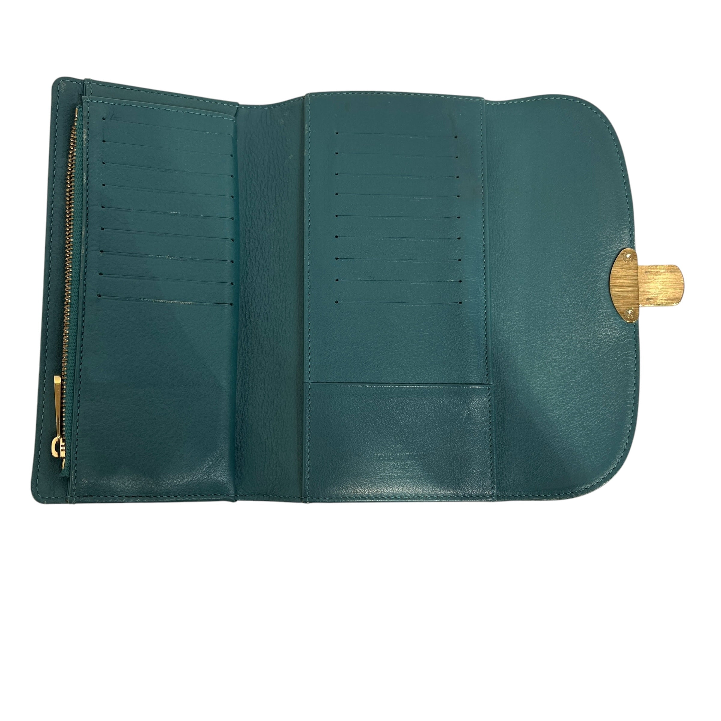 LOUIS VUITTON/Long Wallet/Monogram/Leather/BLU/Gold Clasp view 3