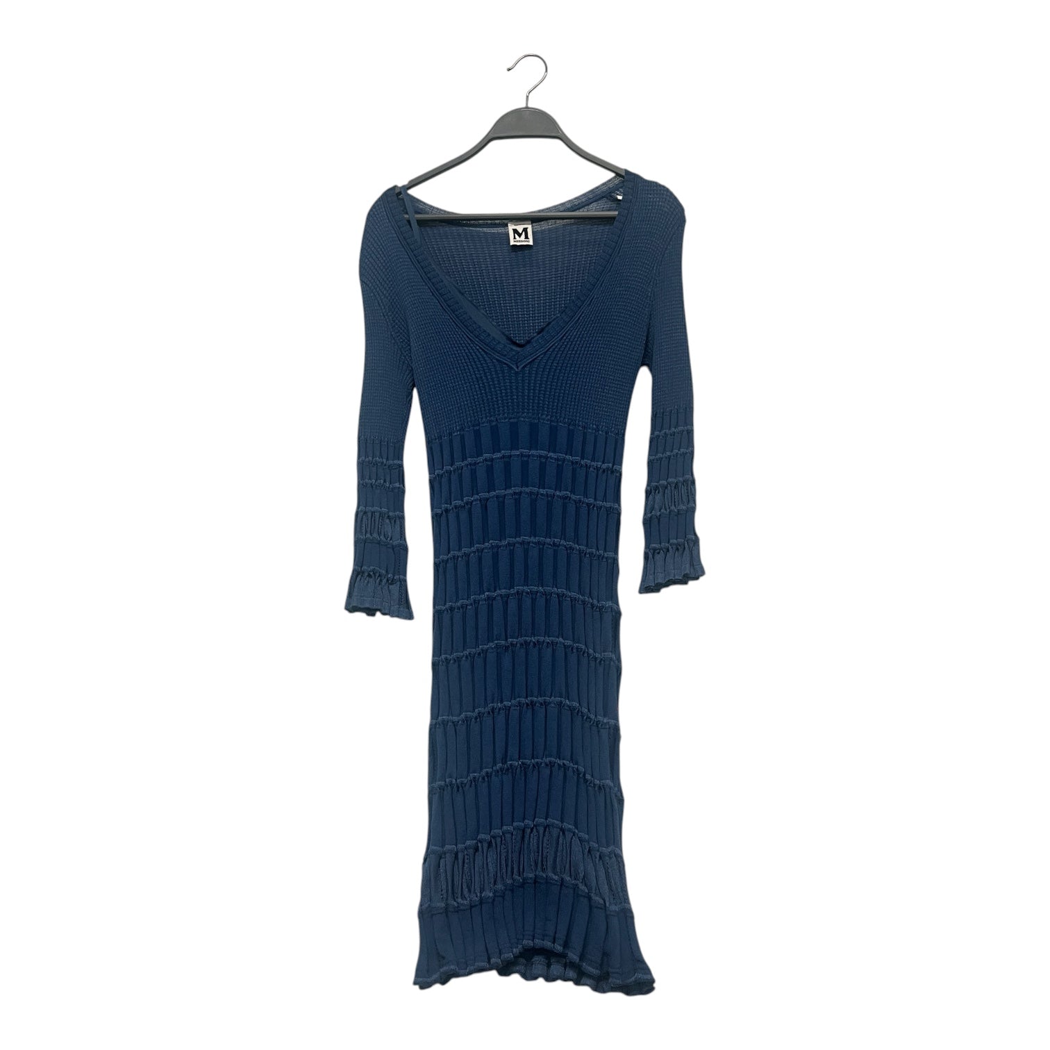 MISSONI/LS Dress/46/Cotton/BLU/Midi Length/RIBBED BELL SLEEVE DRESS view 1