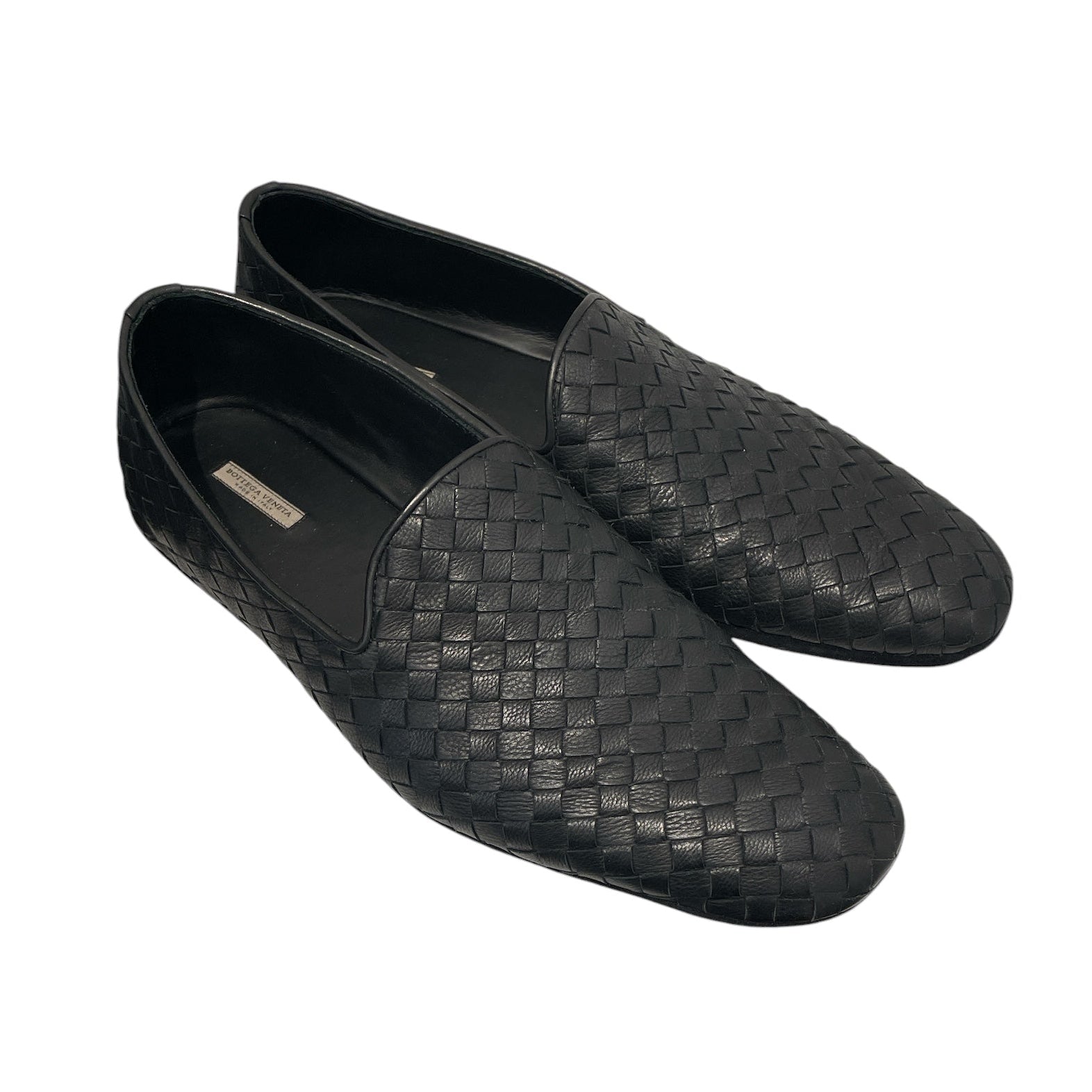 BOTTEGA VENETA/Loafers/EU 41/Leather/BLK/Slip-on/INTRECCIATO WEAVE view 1