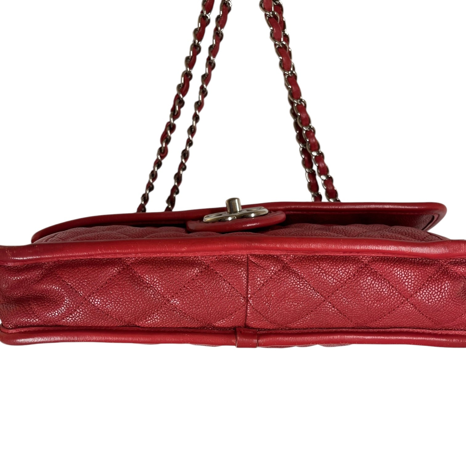 CHANEL/Bag/Leather/RED/RED CAVIAR FLAP BAG view 3