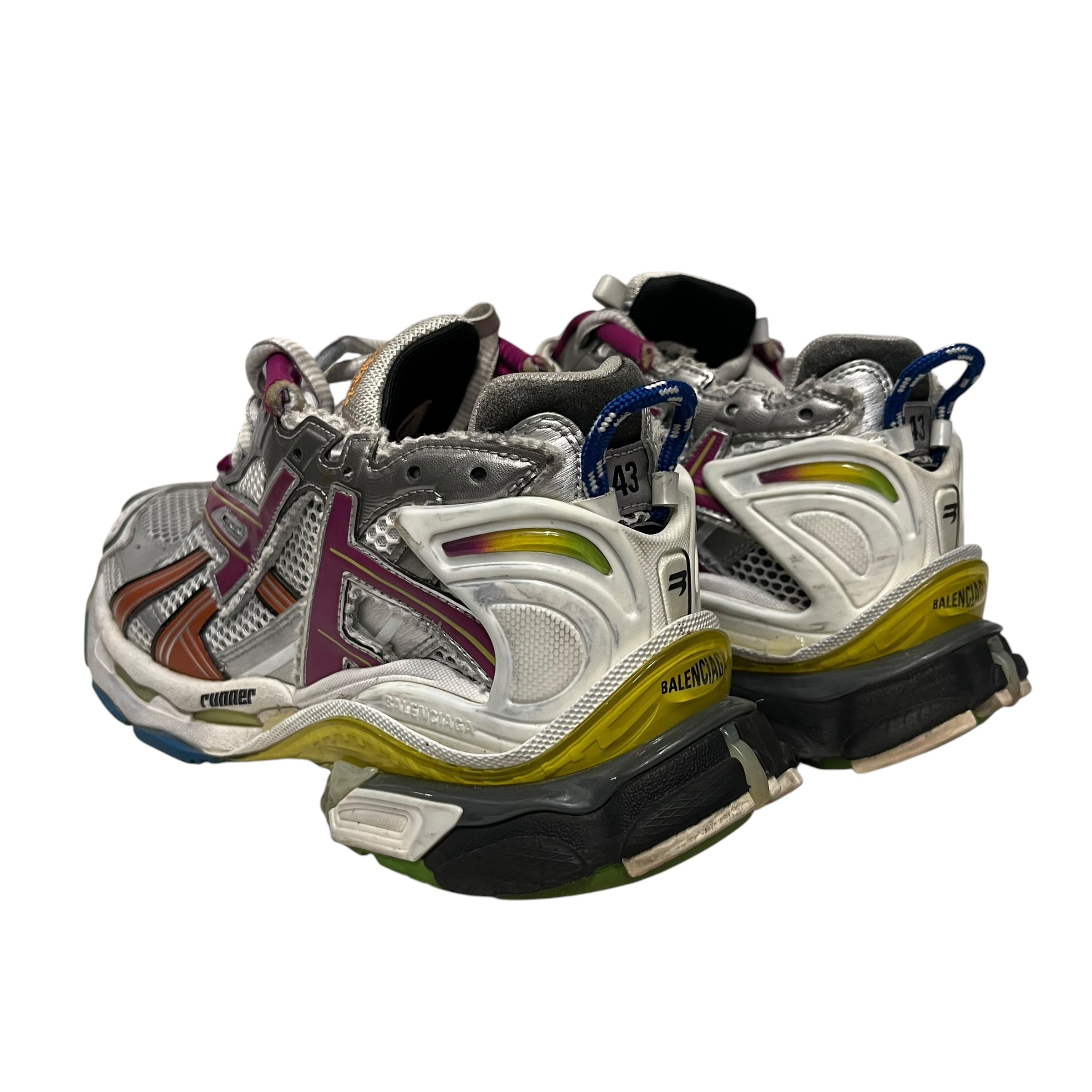 BALENCIAGA/Low-Sneakers/US 10/Cotton/SLV/runners multicolor view 2