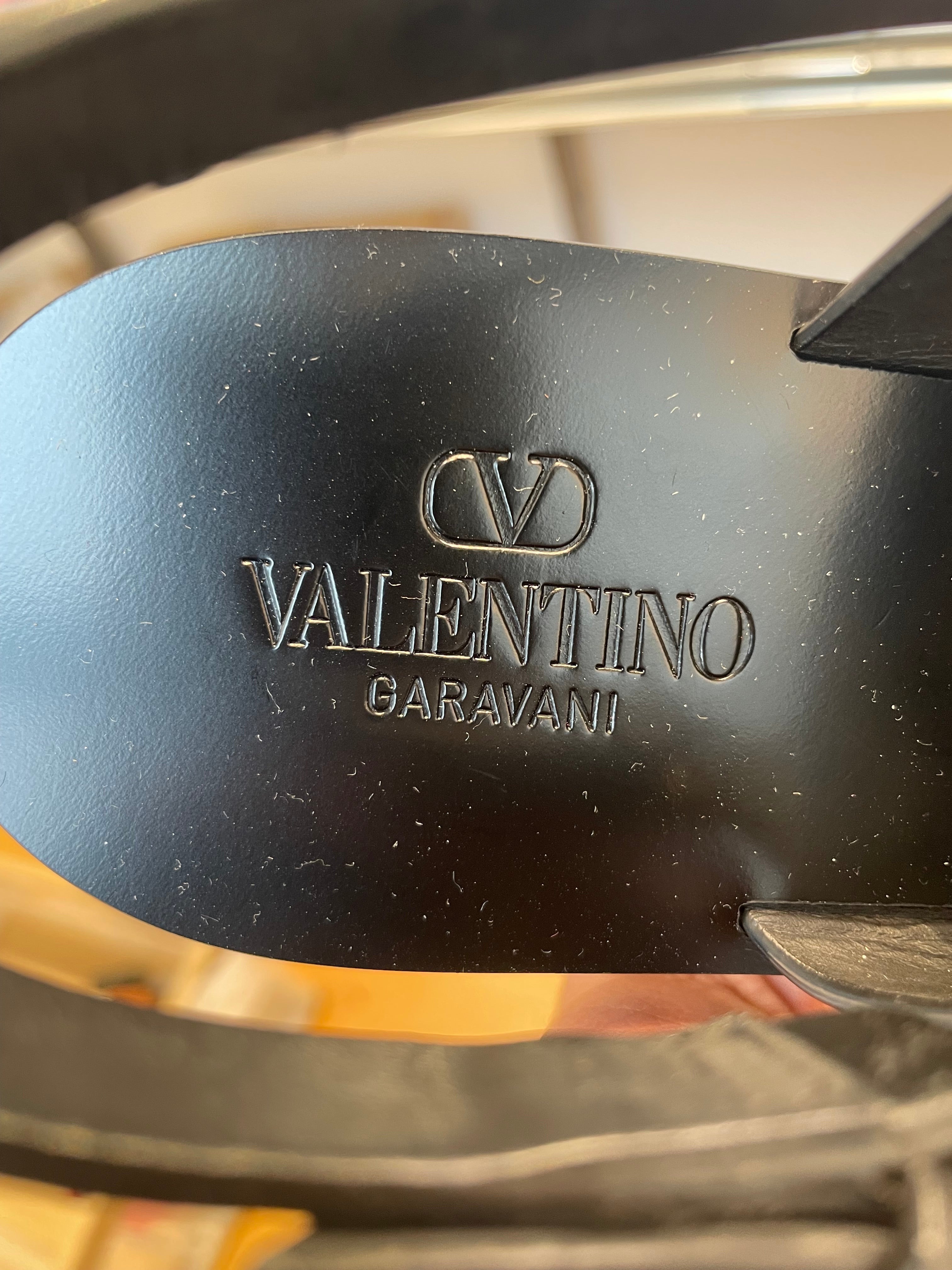 VALENTINO GARAVANI/Sandals/EU 39.5/Leather/BLK/VLOGO SIGNATURE SANDALS view 3
