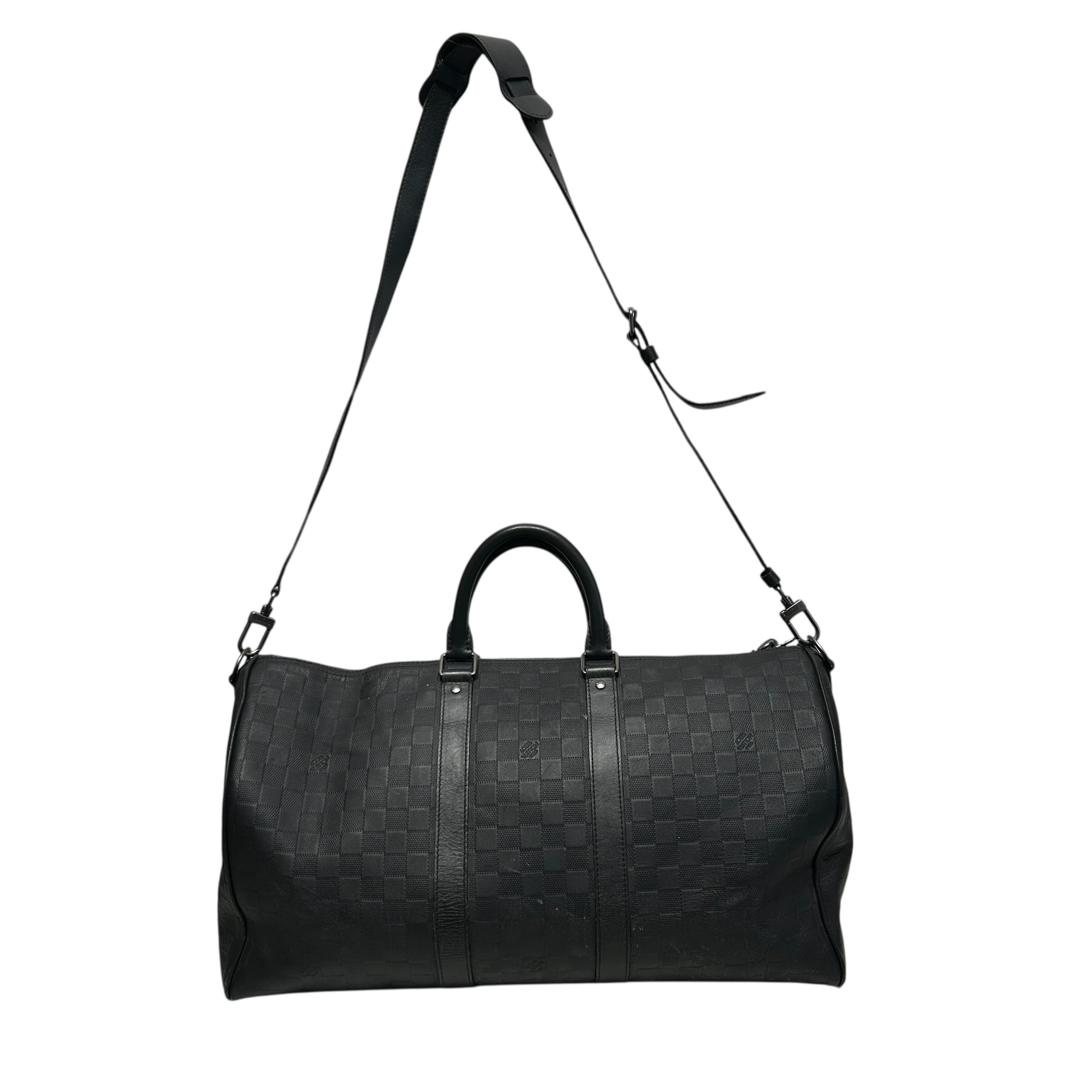 LOUIS VUITTON/Bag/Leather/BLK/Keepall Bandouliere view 2