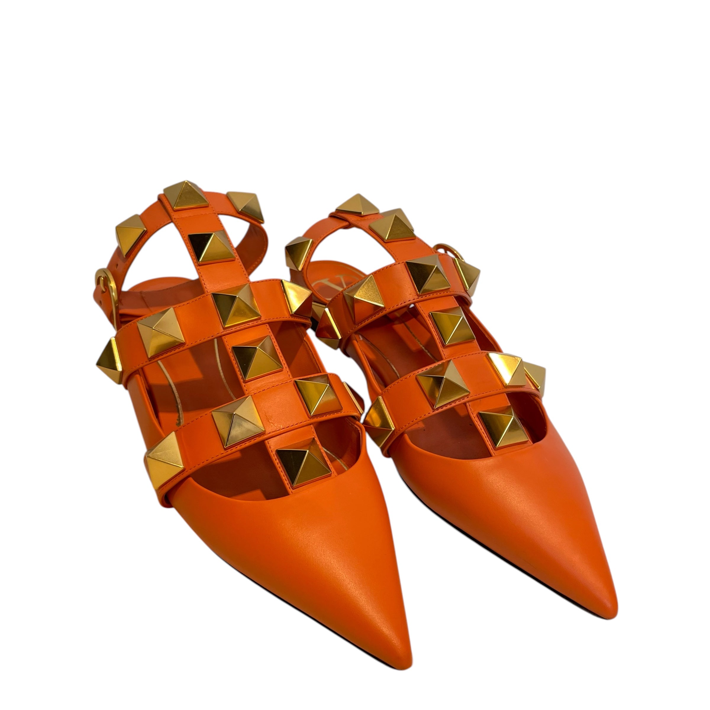 VALENTINO/Sandals/US 6.5/Leather/ORN/Ankle Strap/gld studs view 1