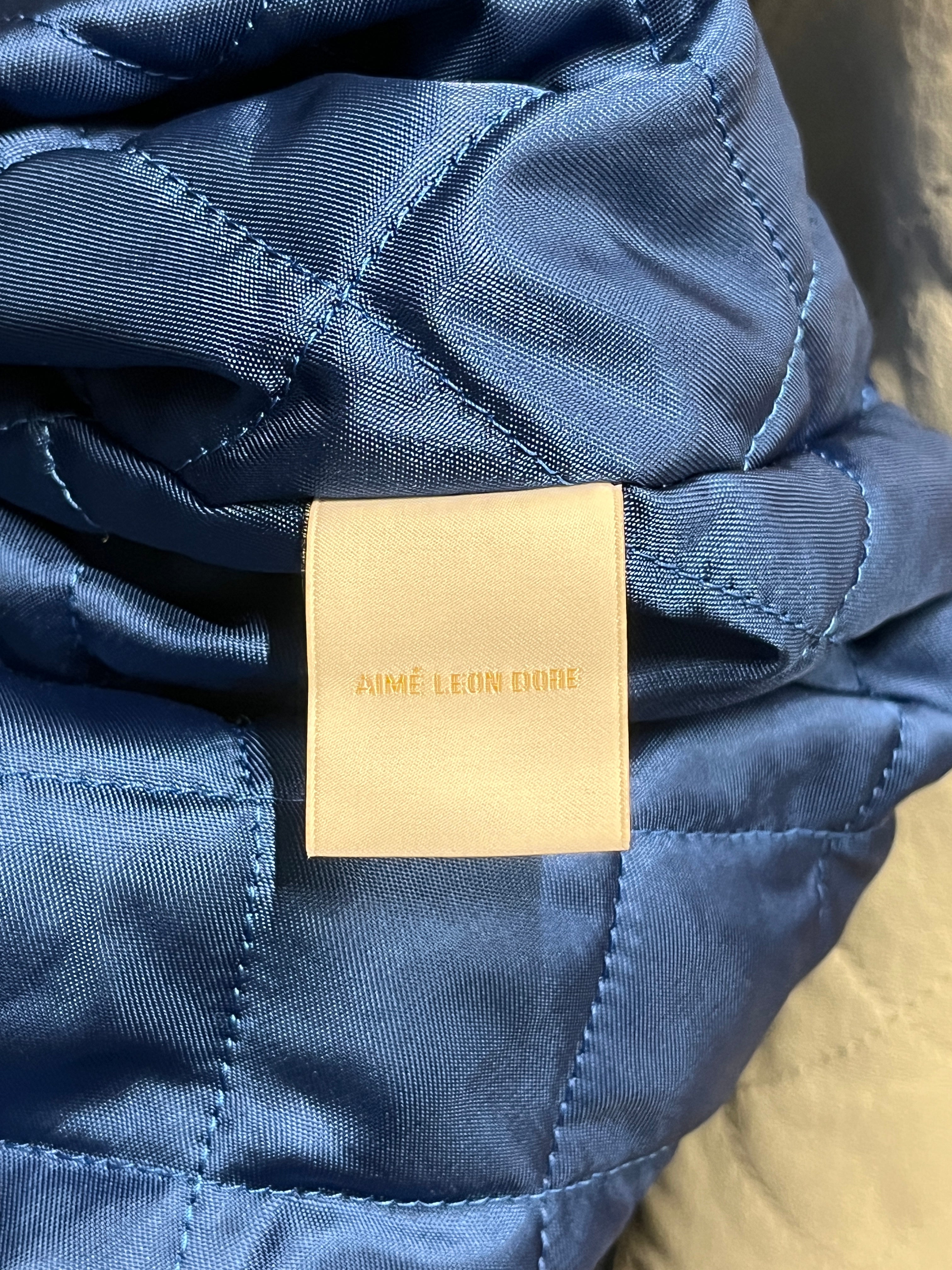 AIME LEON DORE/Leather Jkt/XL/Leather/NVY/Graphic/CONCORD 2TONE GRY/BLU view 4