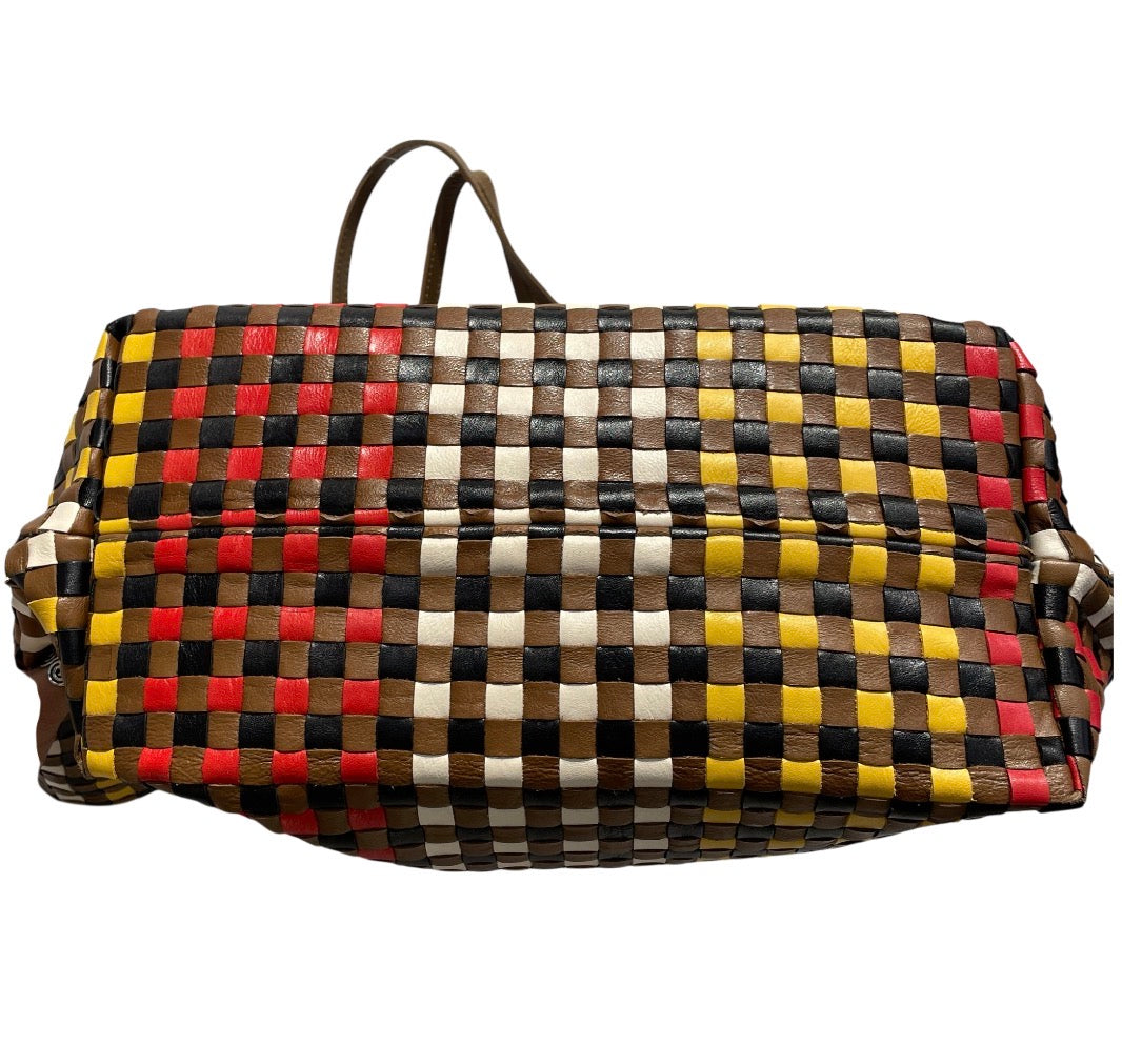 Clare V./Tote Bag/Plaid/Leather/MLT/ view 3