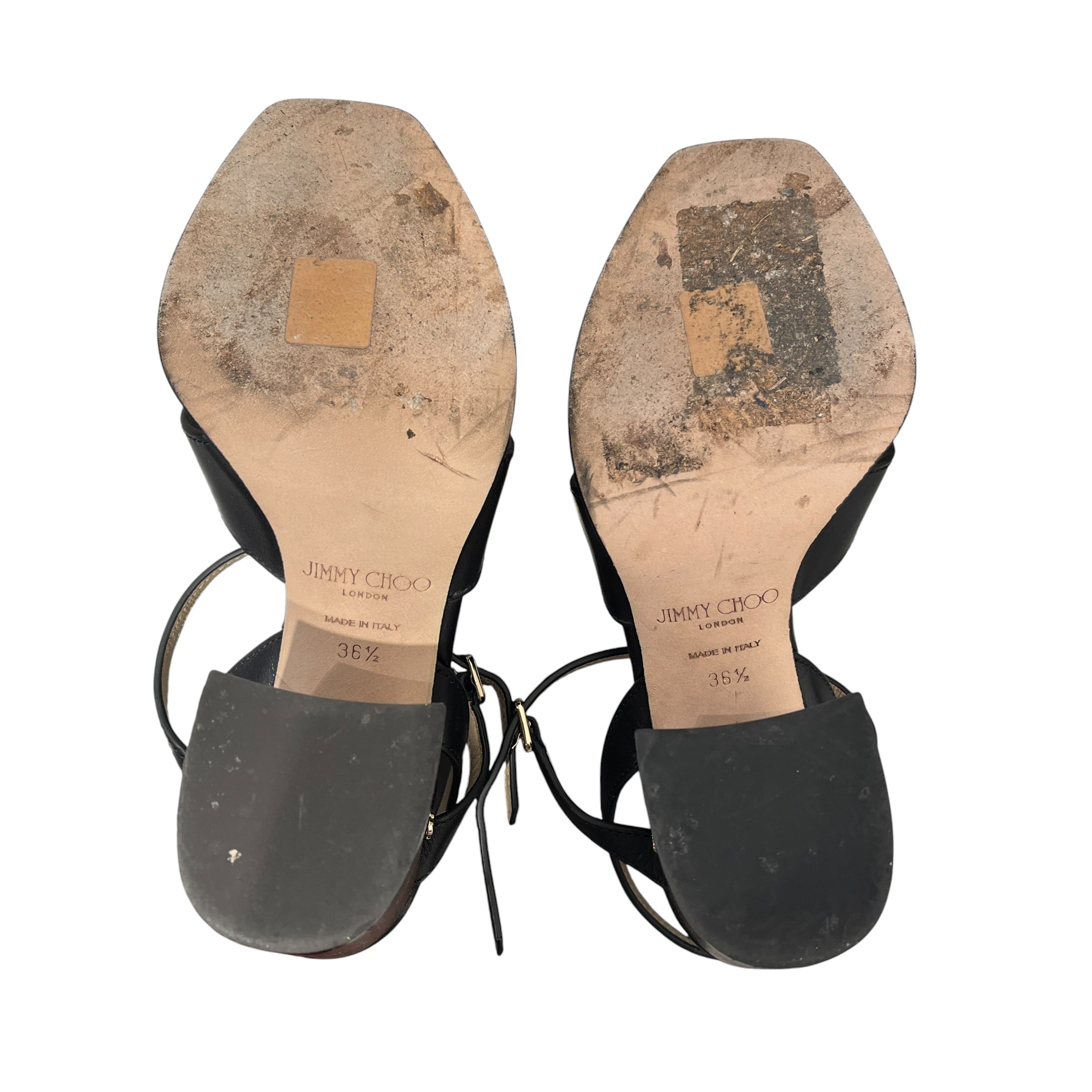 JIMMY CHOO/Heels/EU 36.5/Leather/BLK/JOYA 85 WOOD HEEL view 3