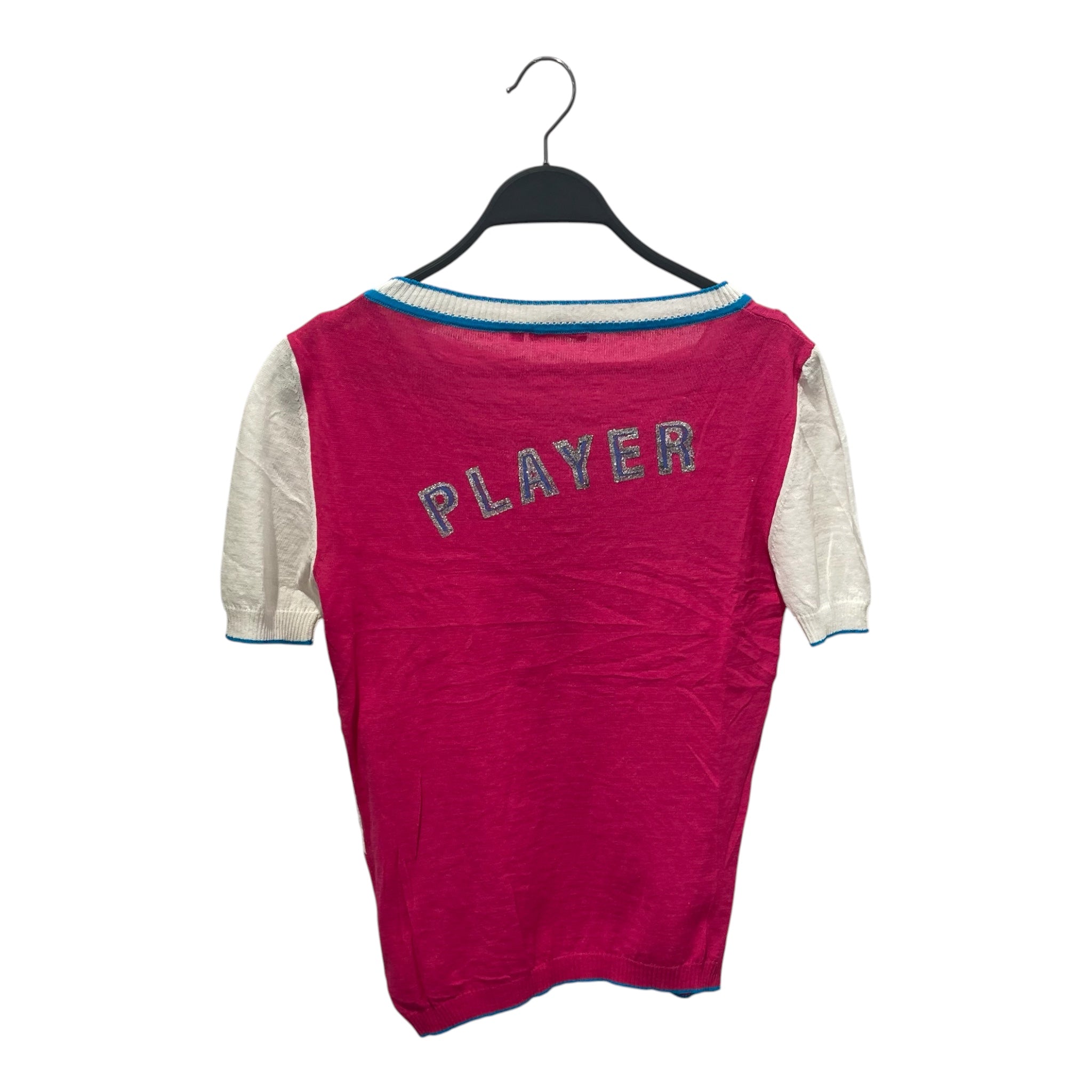 VERSACE/Sweater/S/Border/PNK/'PLAYER' SS BLU/HOTPINK/WHIT view 2