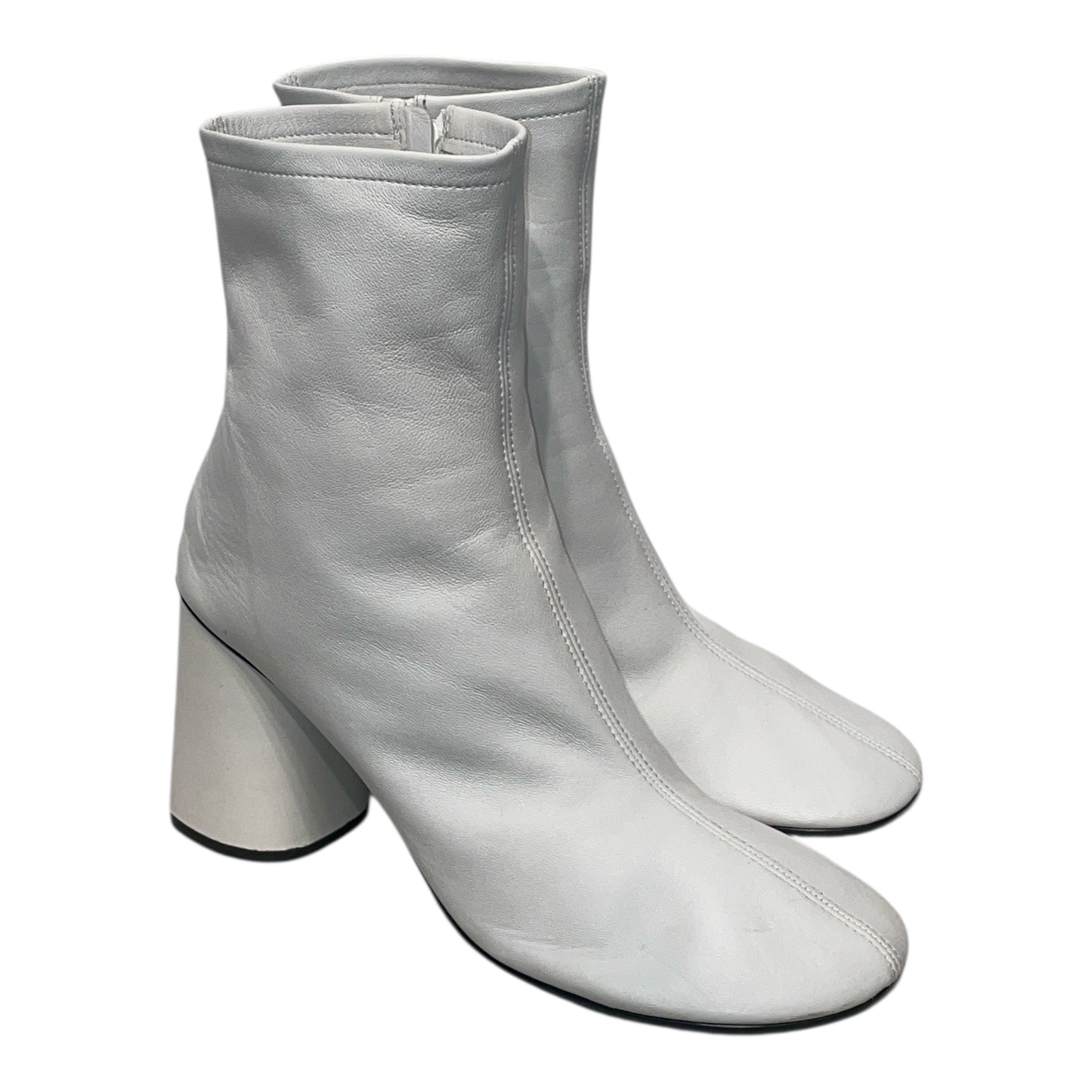 BALENCIAGA/Heels/ ITL 40.5/Leather/WHT/Leather Ankle Boots view 1