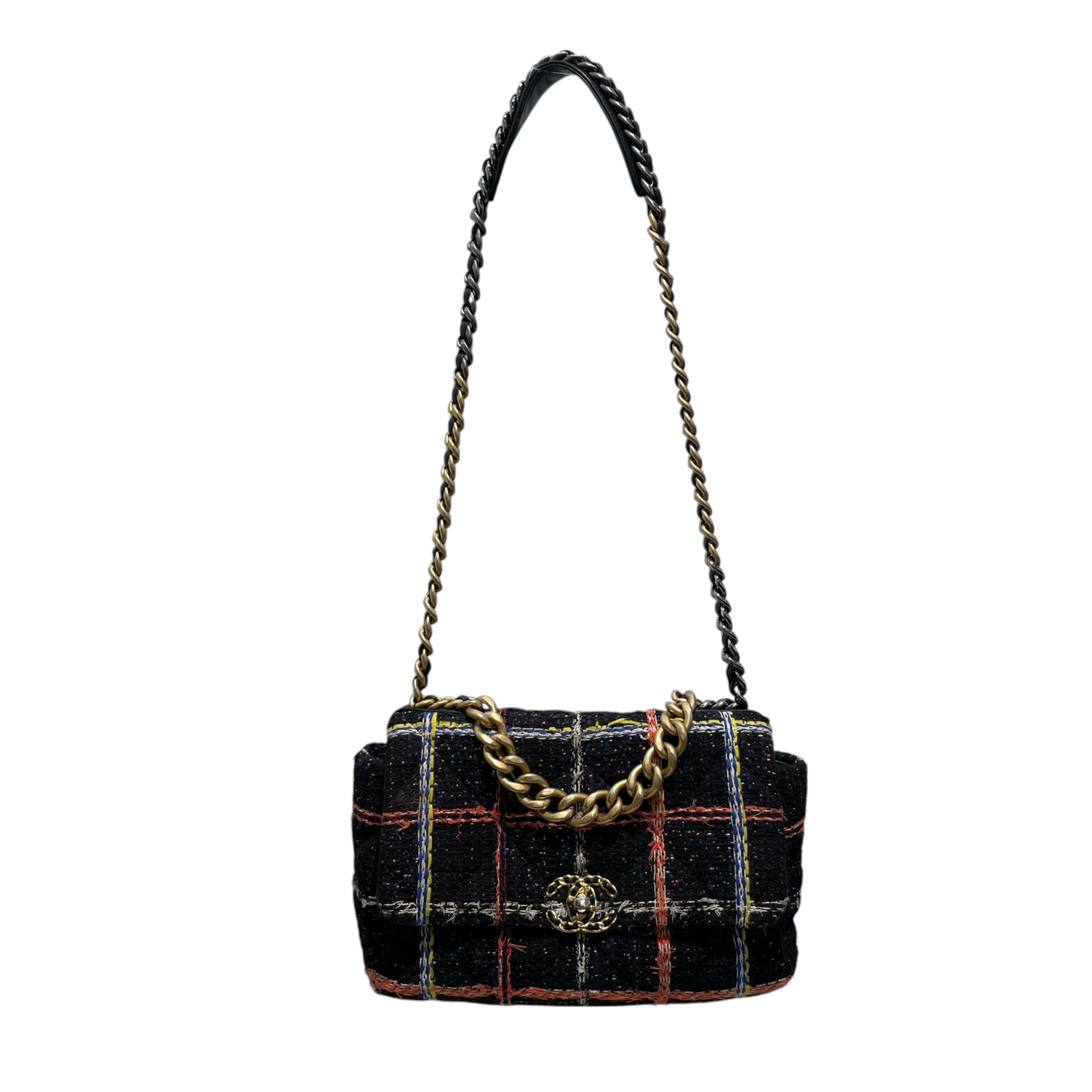 CHANEL/Hand Bag/Stripe/Tweed/MLT/large 19 tweed view 1