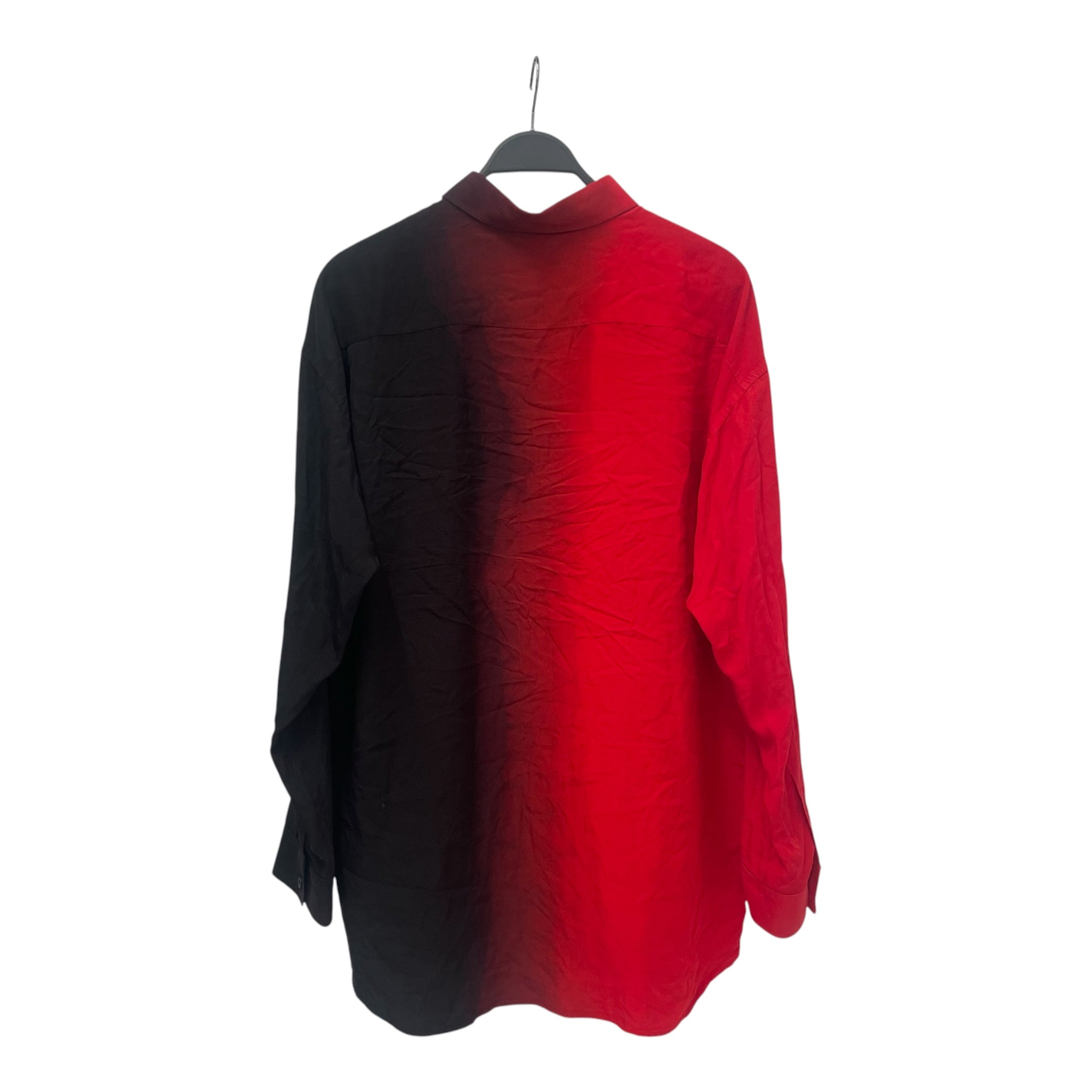 BALENCIAGA/LS Shirt/L/Linen/BLK/Hombre Check/Red/black Gradient view 2