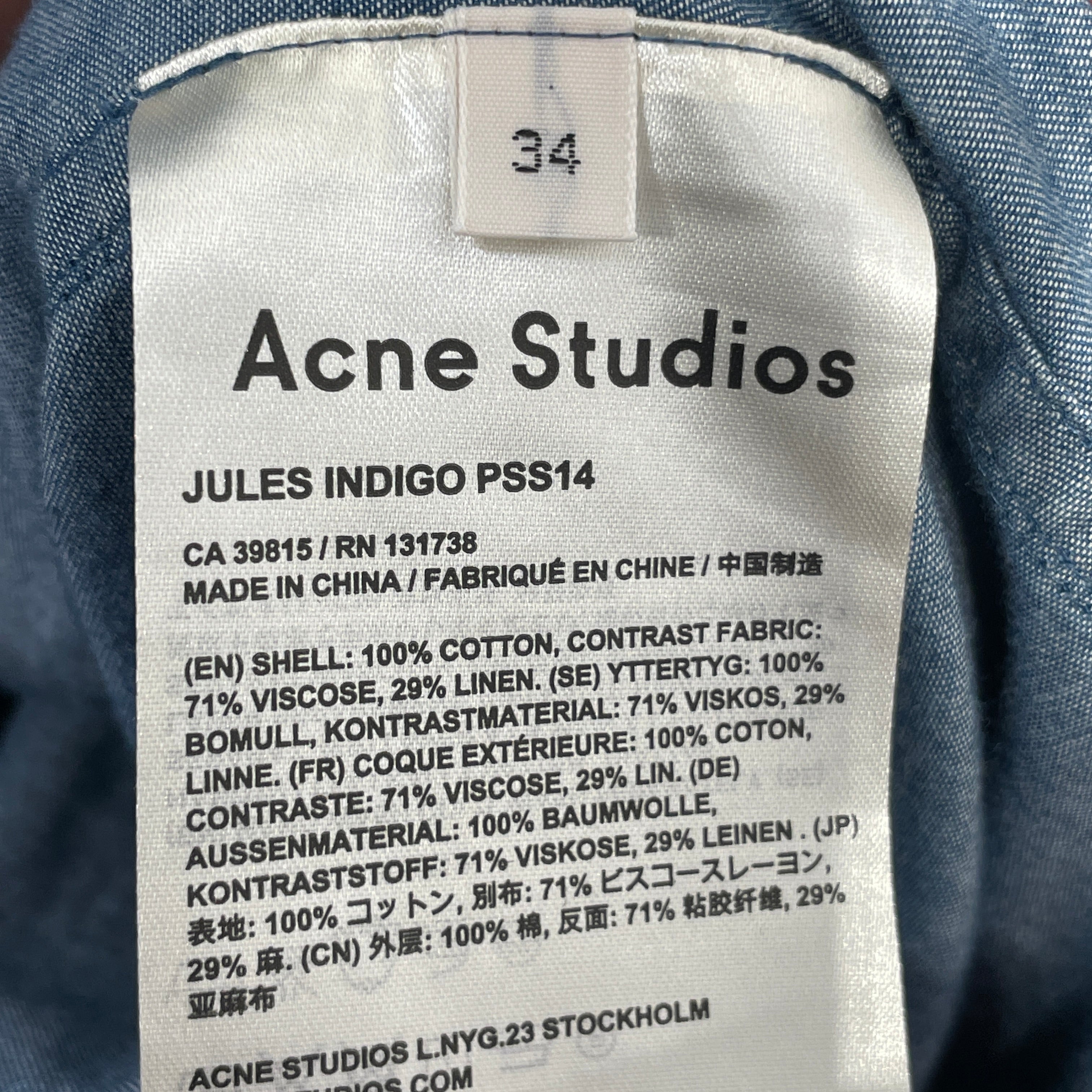 Acne Studios/Jacket/34/Cotton/IDG/trench purple strap view 4
