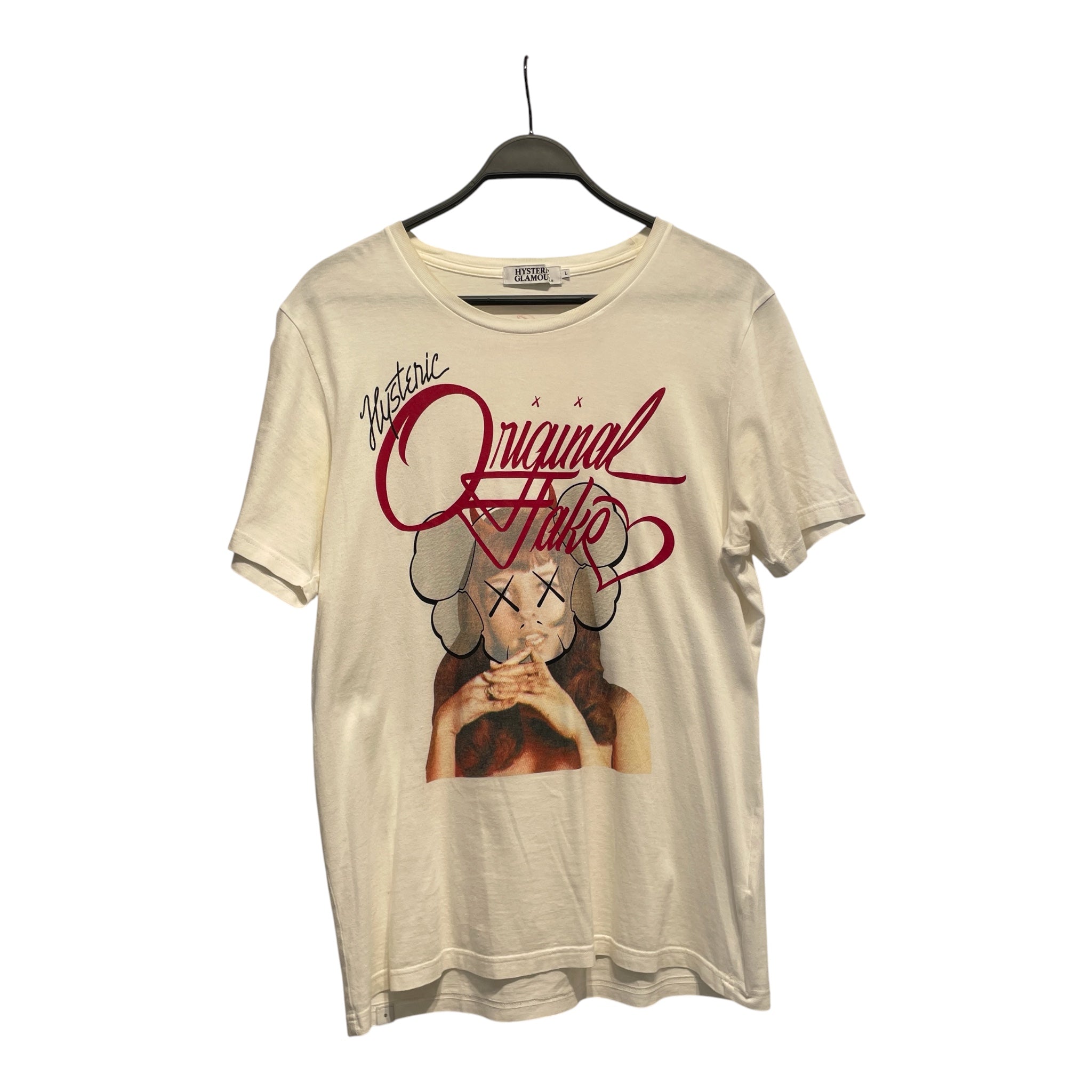 HYSTERIC GLAMOUR/Original Fake/T-Shirt/L/Cotton/WHT/Graphic/KAWS view 1