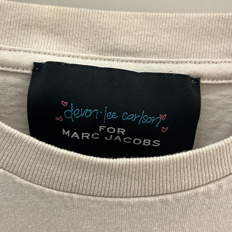 DEVON LEE CARLSON FOR MARC JACOBS/T-Shirt/S/Cotton/WHT/PINK MARC LOGO WITH STARS