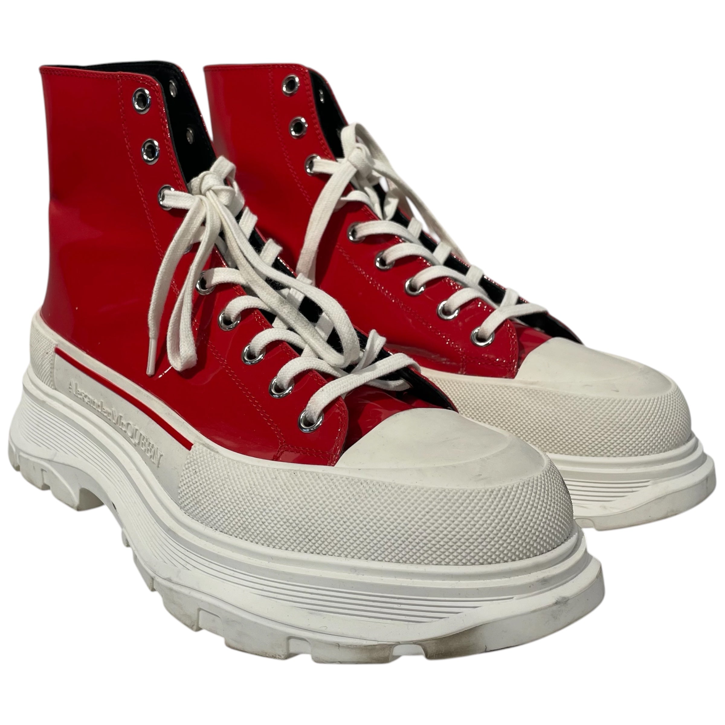 Alexander McQueen/Hi-Sneakers/EU 45/Faux Leather/RED/ view 1
