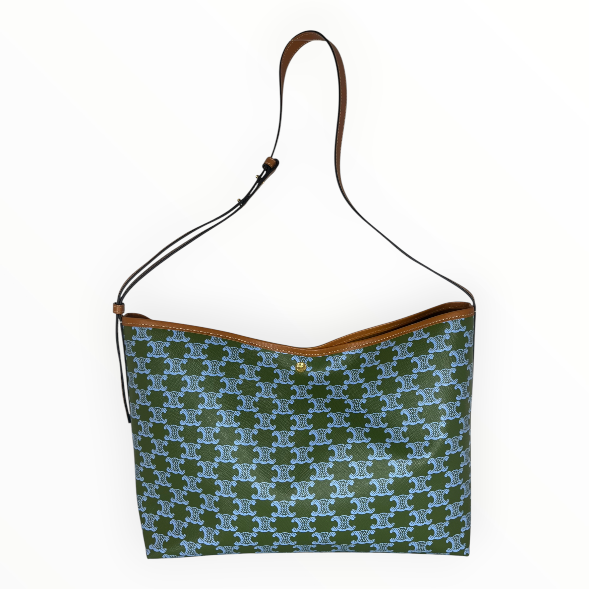 CELINE/Tote Bag/Monogram/Leather/GRN/TRIOMPHE BAG W/ POUCH view 1