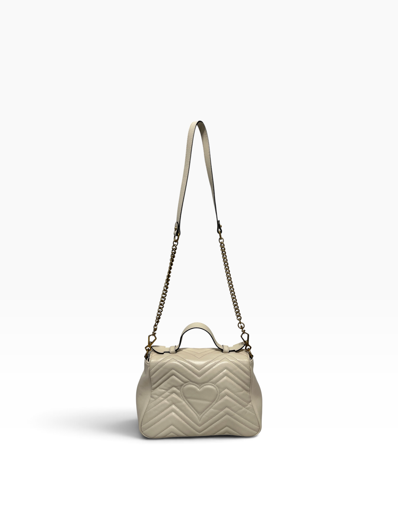 GUCCI/Cross Body Bag/Leather/WHT/Marmont Medium view 3