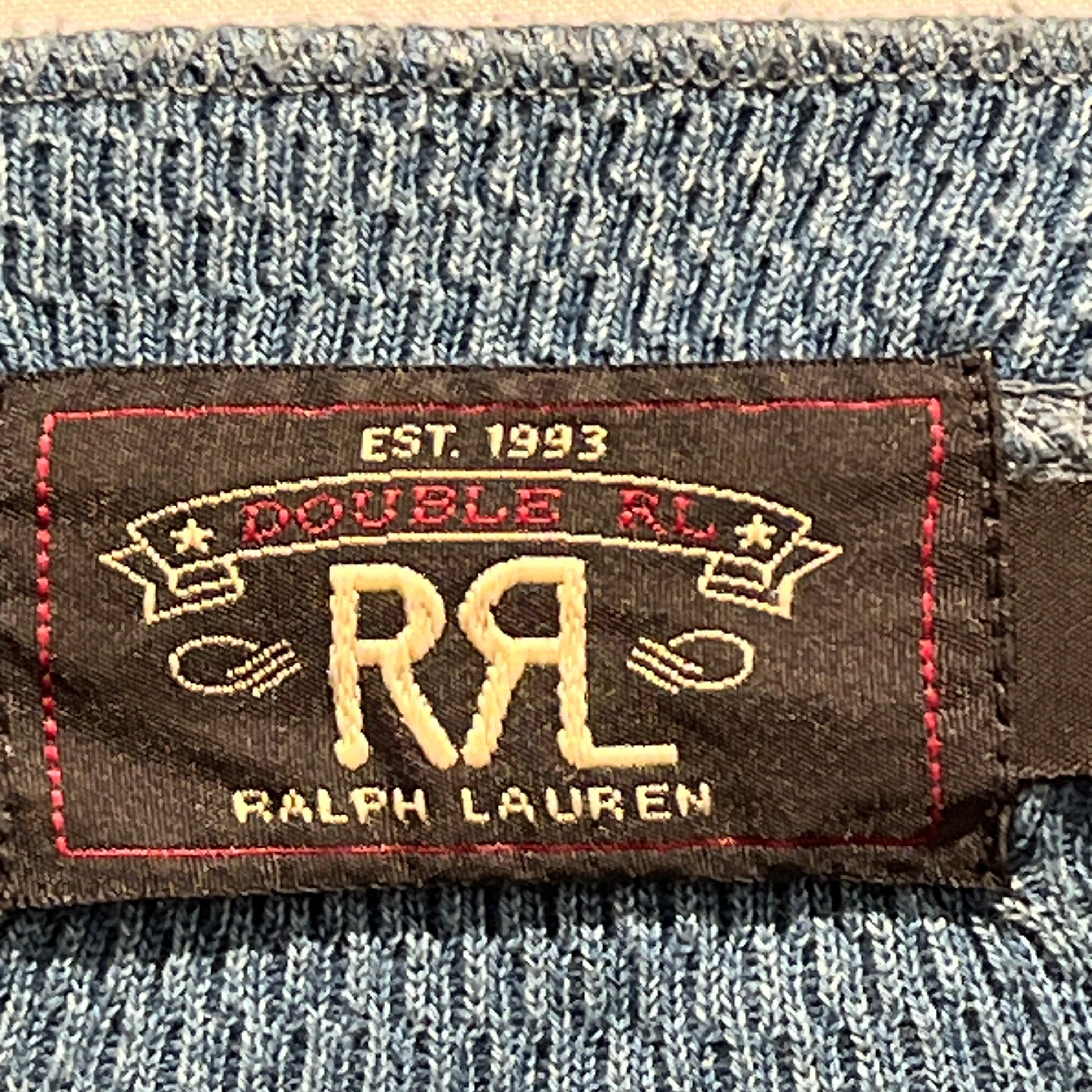 RRL/LS Shirt/M/Cotton/BLU/garment dyed henley view 3