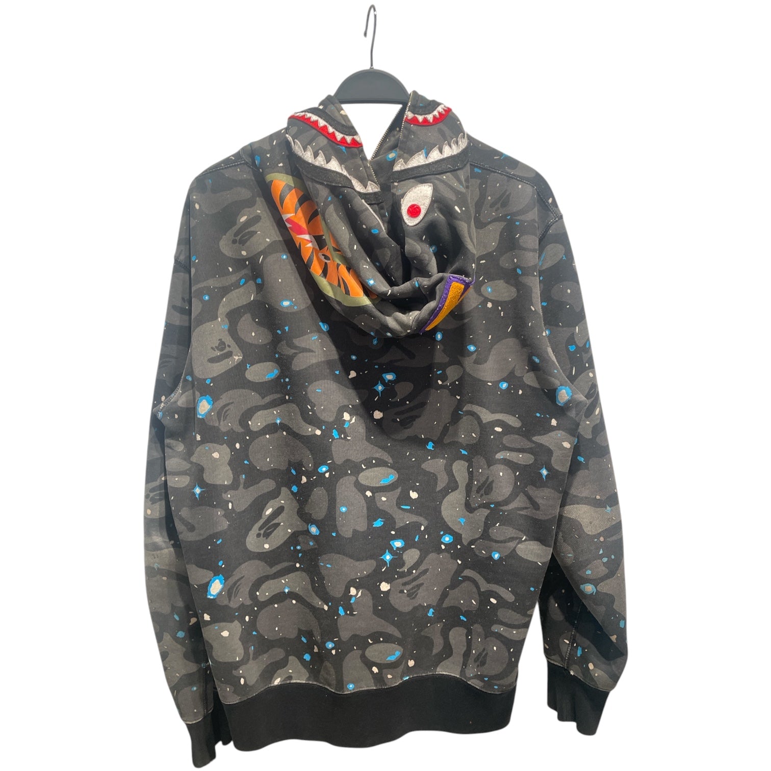 A BATHING APE/Zip Up Hoodie/L/All Over Print/Cotton/BLK/SHARK SPACE CAMO FULL ZIP view 2