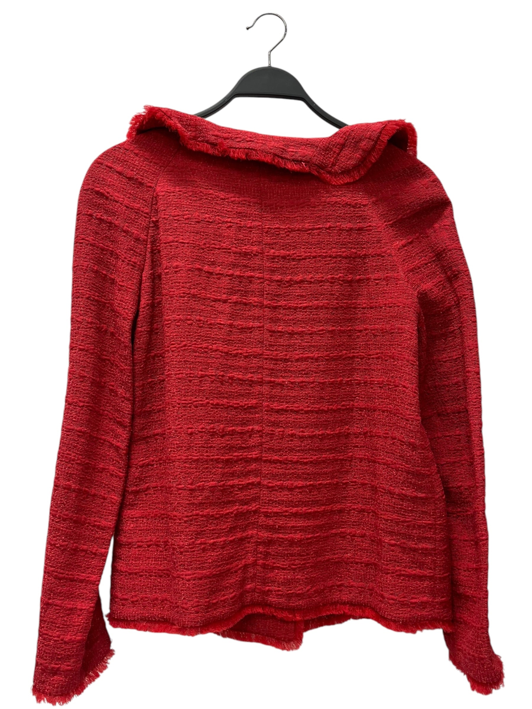 MARNI/Jacket/40/Nylon/RED/FRAYED TRIM TWEED STYLE BUTTON view 2